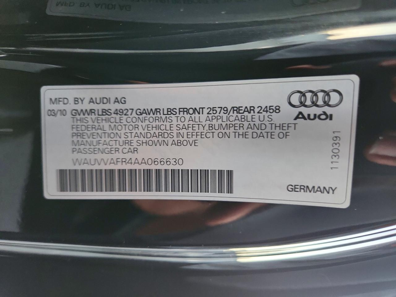 2010 Audi S5 Prestige Черный vin: WAUVVAFR4AA066630