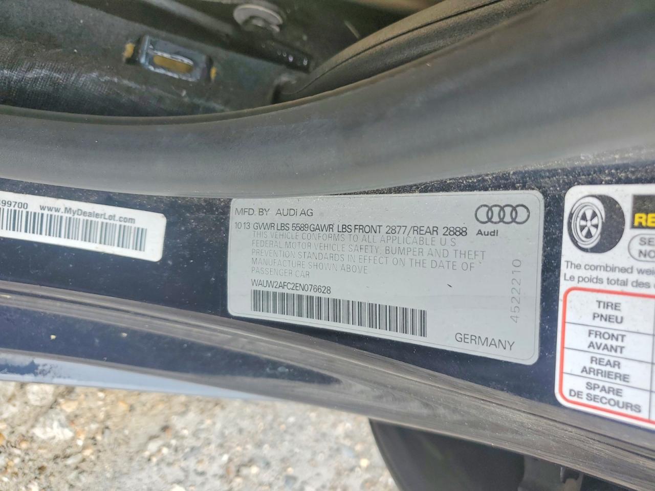 2014 Audi S7 Premium Blue vin: WAUW2AFC2EN076628