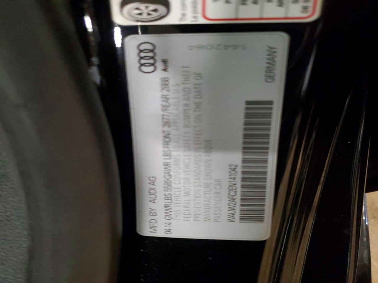 2014 Audi S7 Premium Черный vin: WAUW2AFC2EN141042