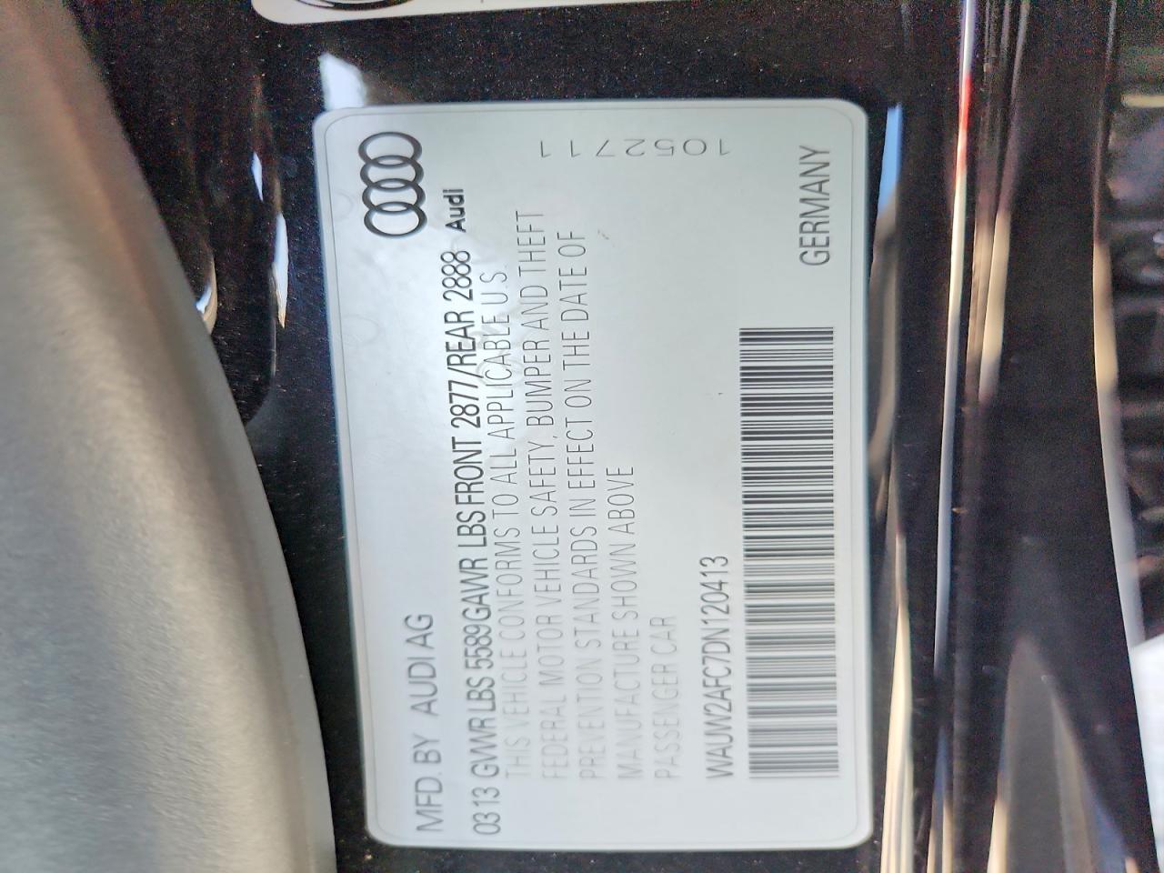 2013 Audi S7 Premium Black vin: WAUW2AFC7DN120413