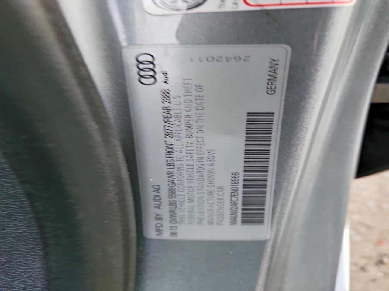 2014 Audi S7 Premium Silver vin: WAUW2AFC7EN018966