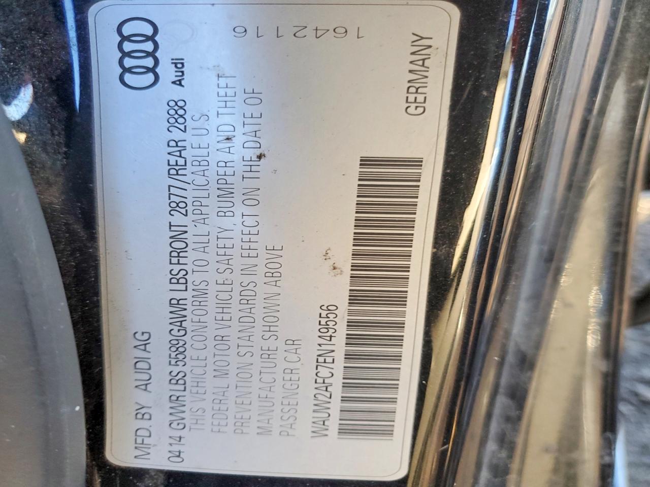 2014 Audi S7 Premium Black vin: WAUW2AFC7EN149556