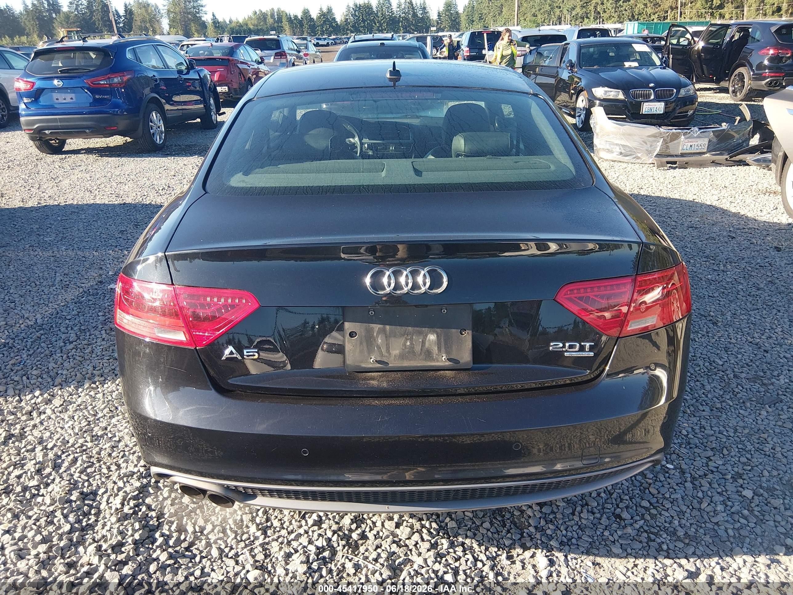 2013 Audi A5 2.0t Premium Black vin: WAUWFAFR3DA016159