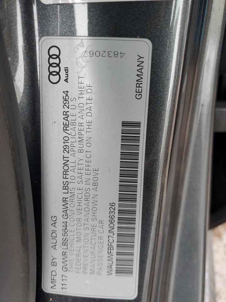 2018 Audi S7 Premium Plus Серый vin: WAUWFBFC7JN066326