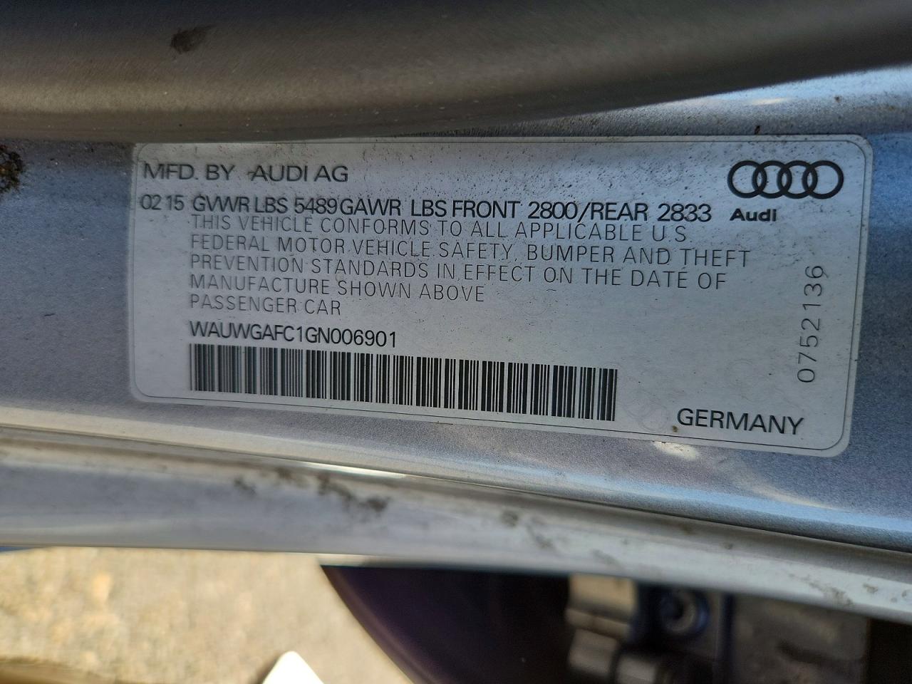 2016 Audi A7 Premium Plus Silver vin: WAUWGAFC1GN006901