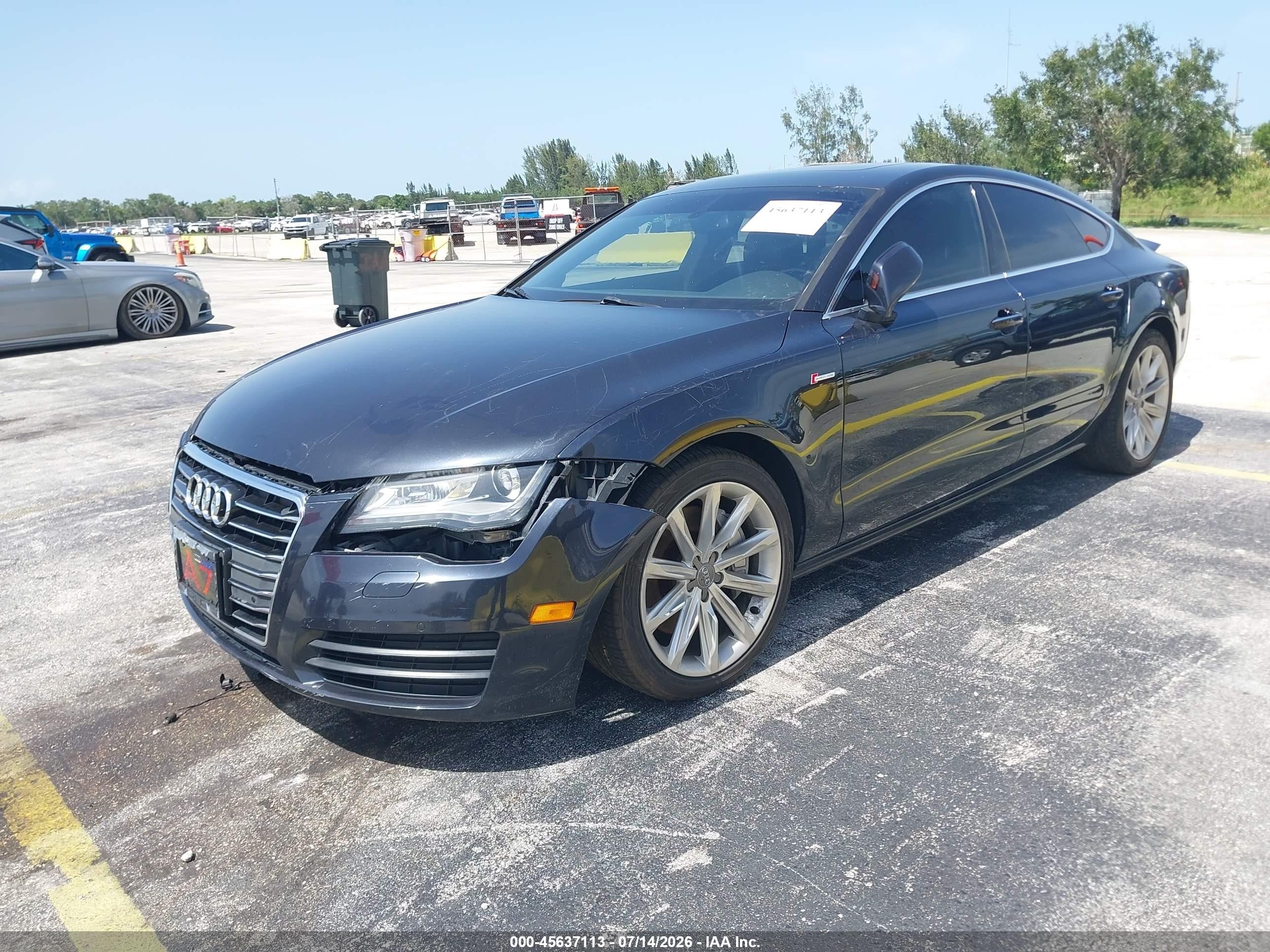 2014 Audi A7 3.0t Premium Plus Gray vin: WAUWGAFC3EN095948