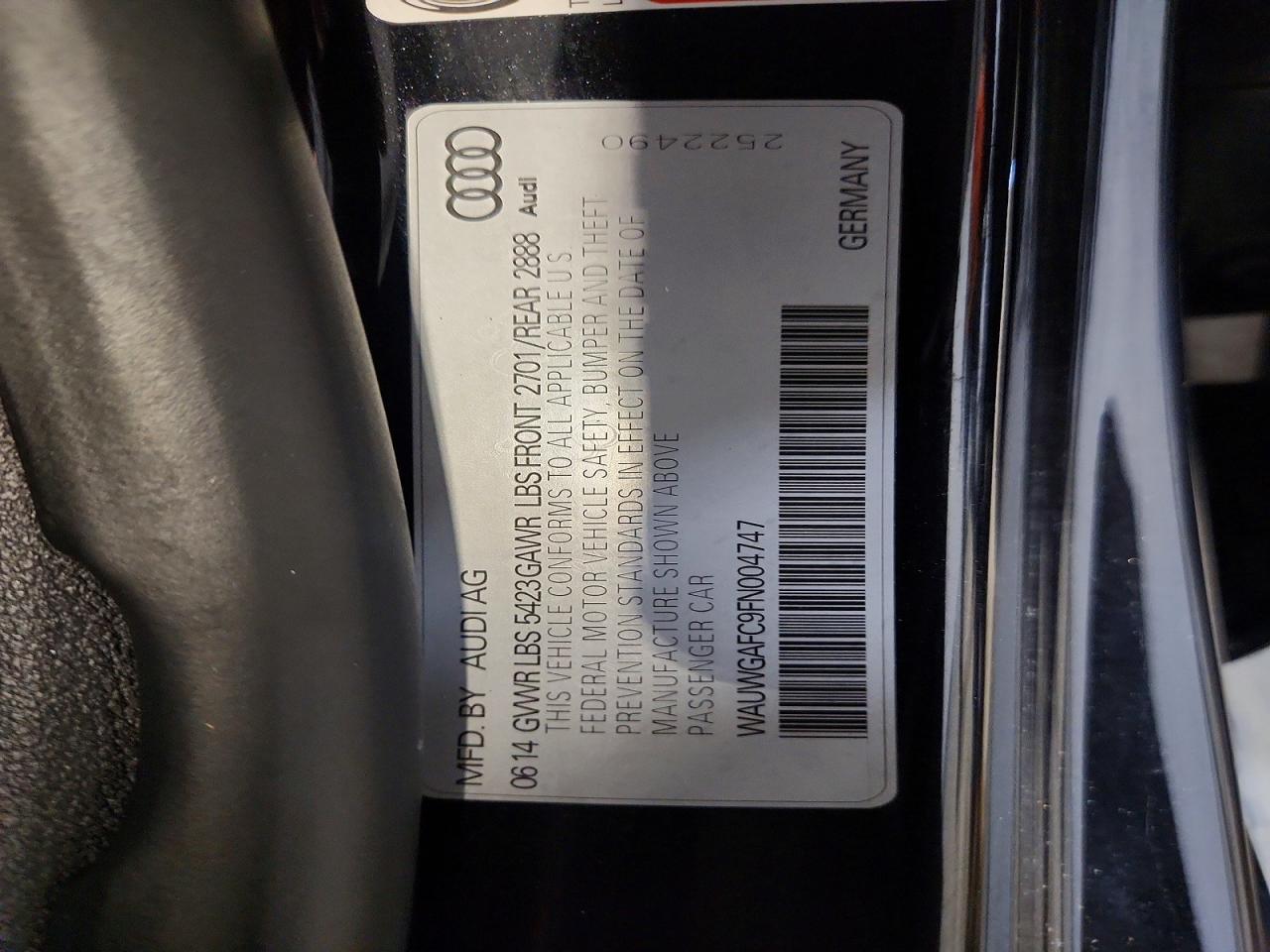 2015 Audi A7 Premium Plus Black vin: WAUWGAFC9FN004747