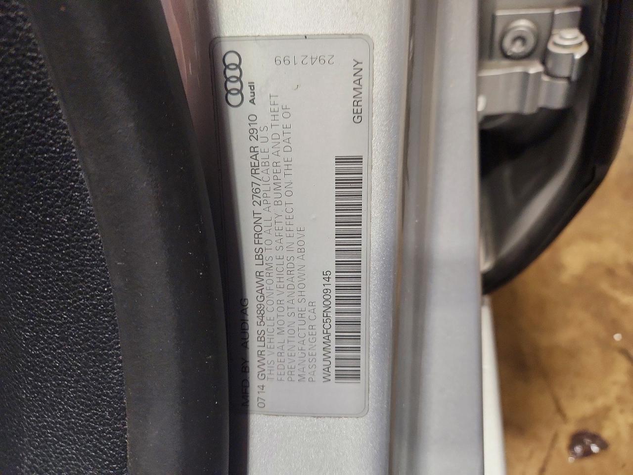 2015 Audi A7 Premium Plus Silver vin: WAUWMAFC5FN009145