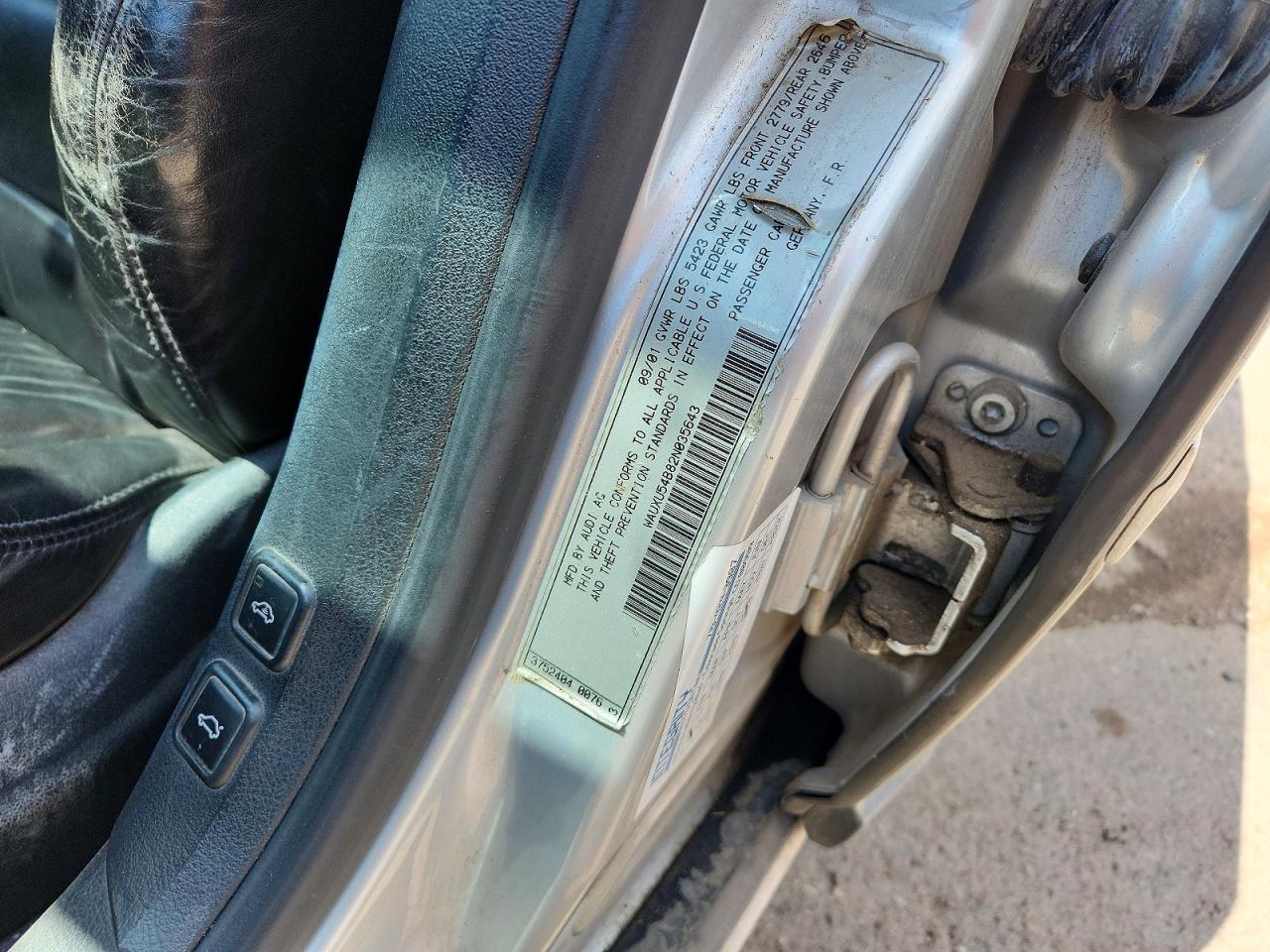 2002 Audi S6 Avant Quattro Silver vin: WAUXU54B82N035643