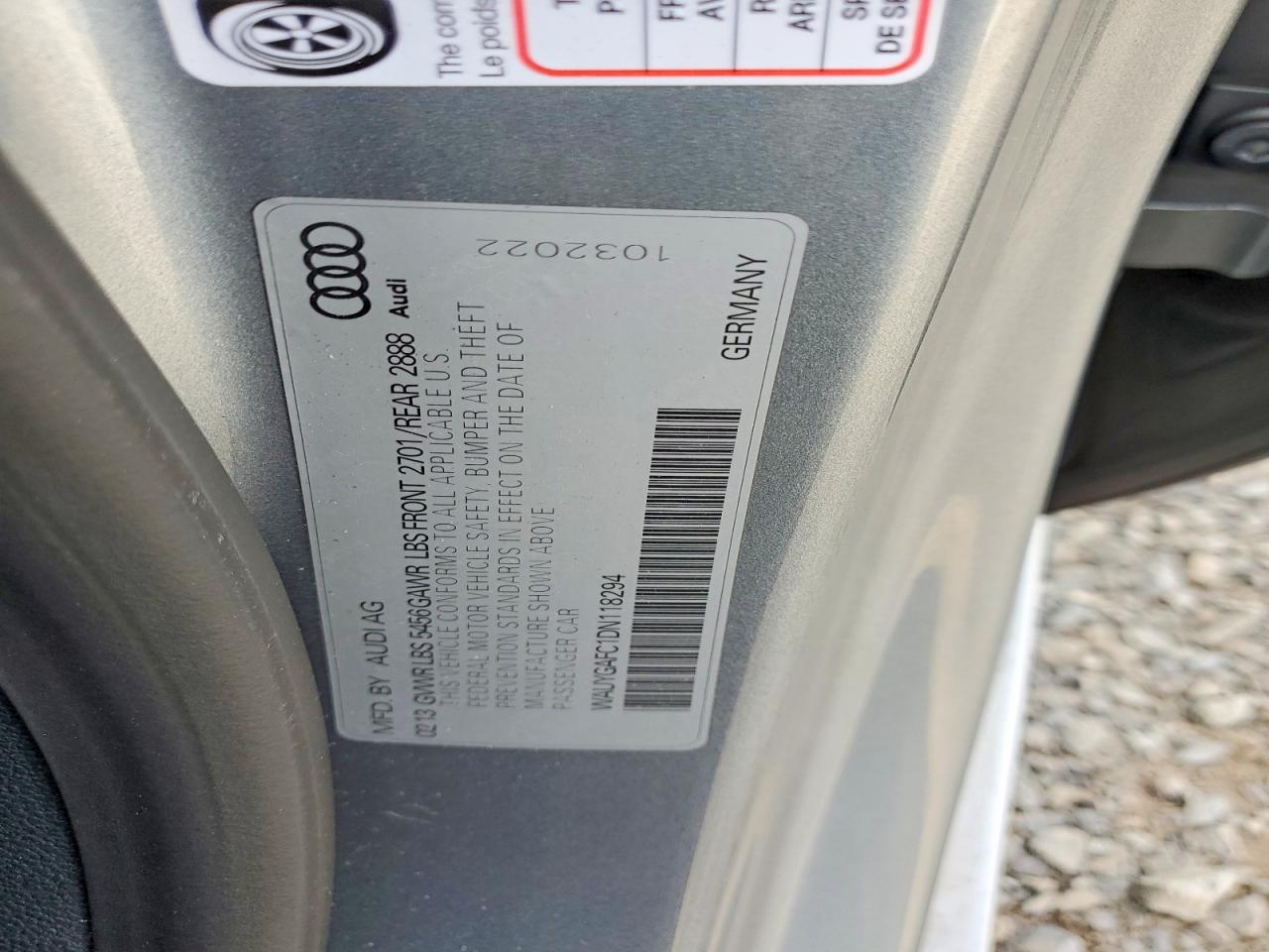 2013 Audi A7 Premium Plus Gray vin: WAUYGAFC1DN118294