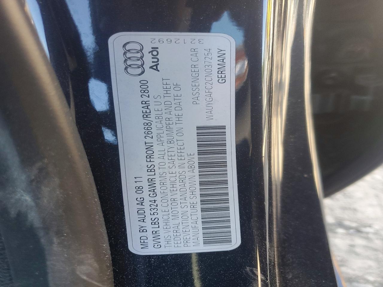 2012 Audi A7 Premium Plus Blue vin: WAUYGAFC2CN037254
