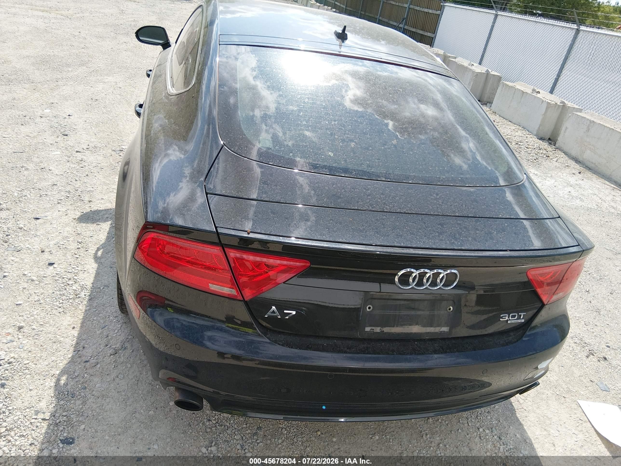 2012 Audi A7 3.0 Premium Plus Black vin: WAUYGAFC3CN147701
