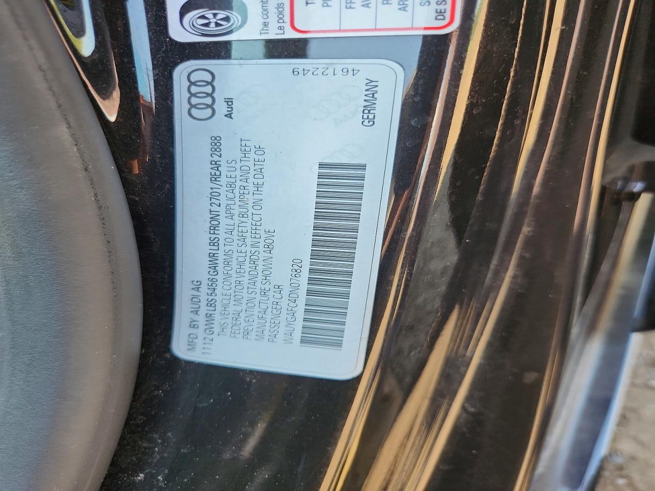 2013 Audi A7 Premium Plus Charcoal vin: WAUYGAFC4DN076820