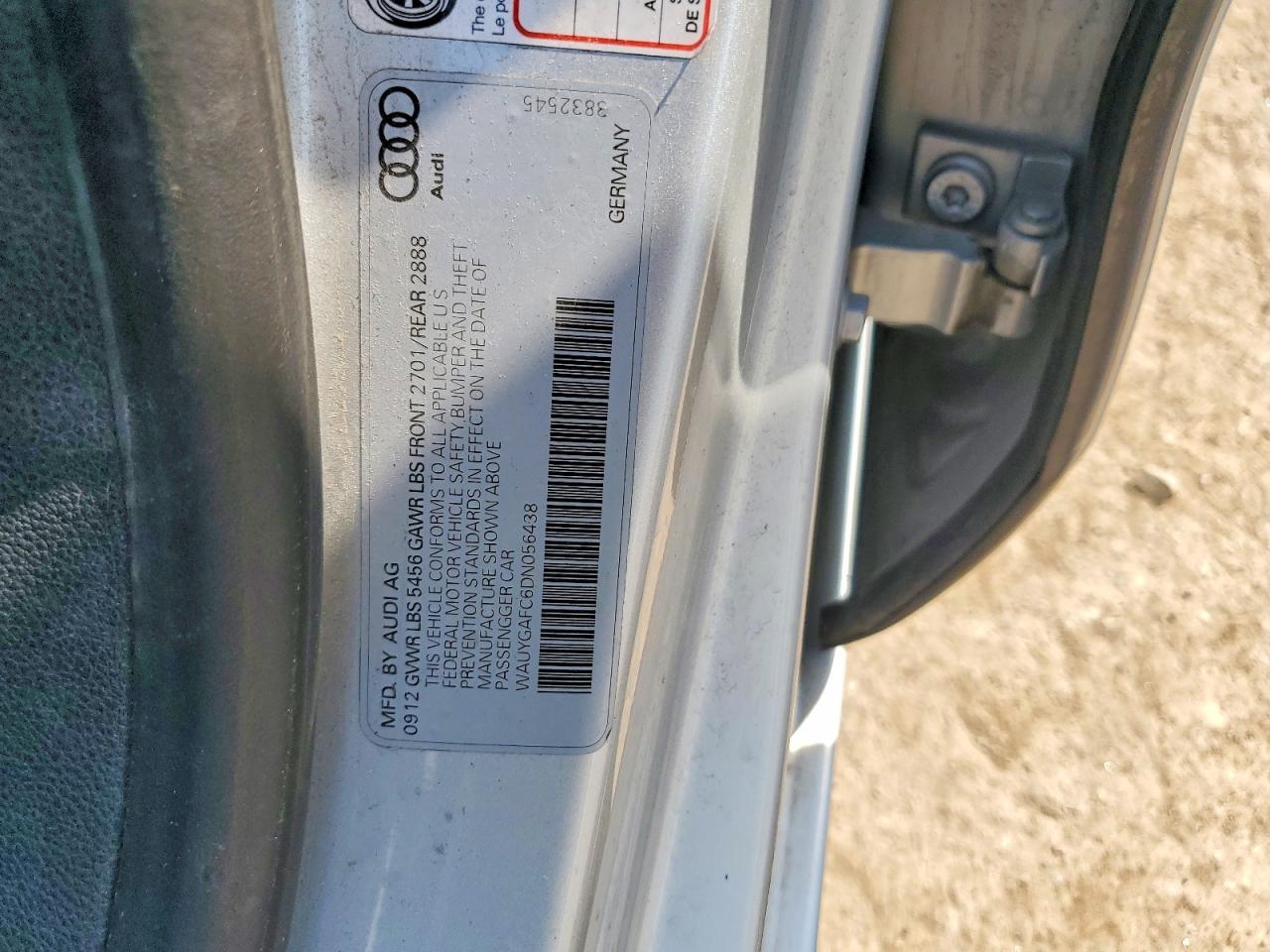2013 Audi A7 Premium Plus Silver vin: WAUYGAFC6DN056438