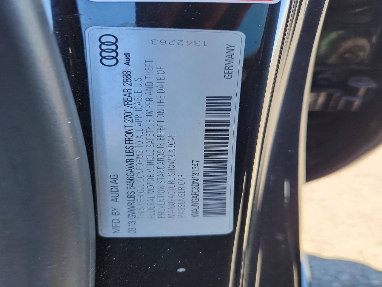 2013 Audi A7 Premium Plus Black vin: WAUYGAFC6DN131347