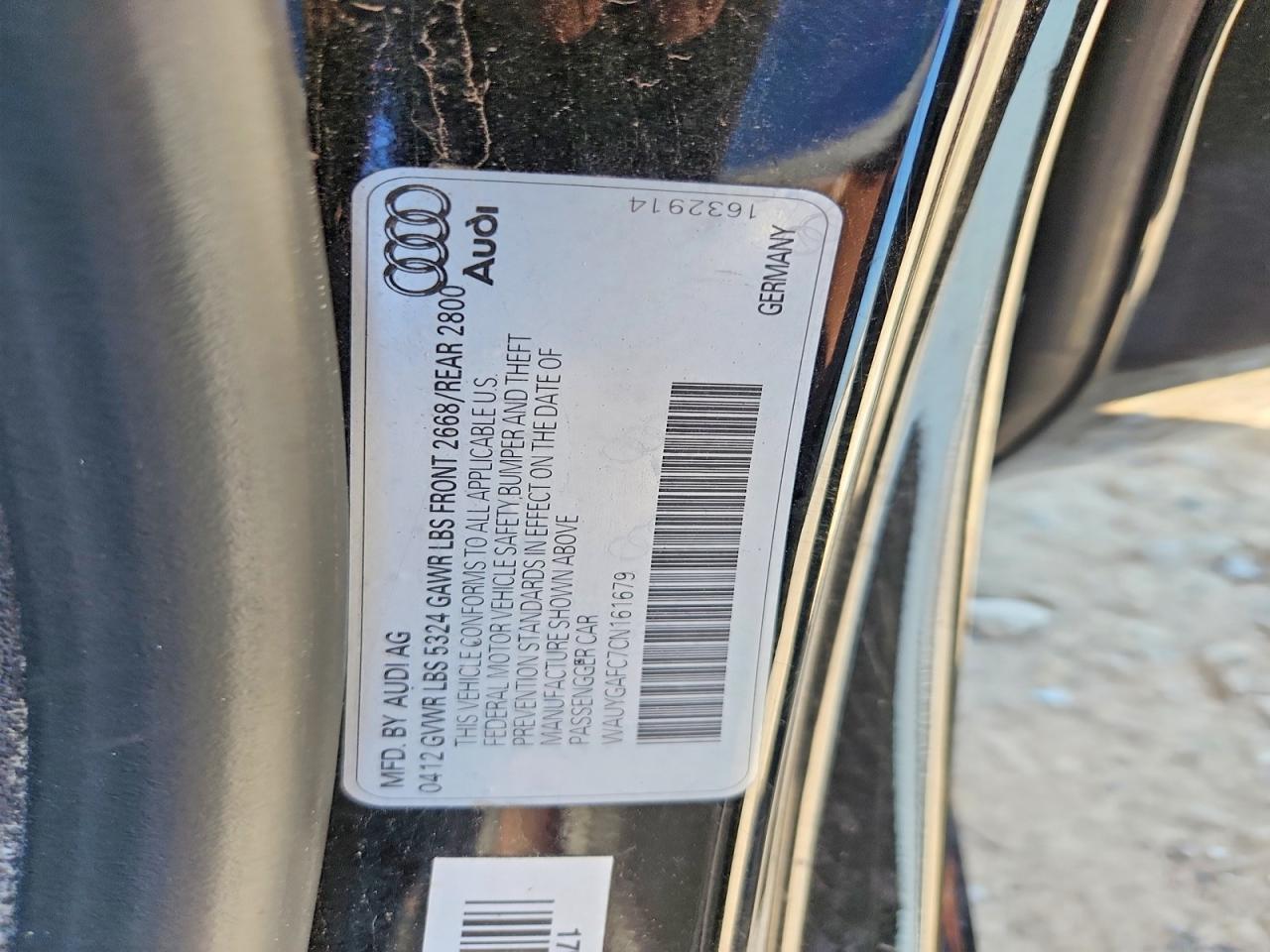 2012 Audi A7 Premium Plus Black vin: WAUYGAFC7CN161679