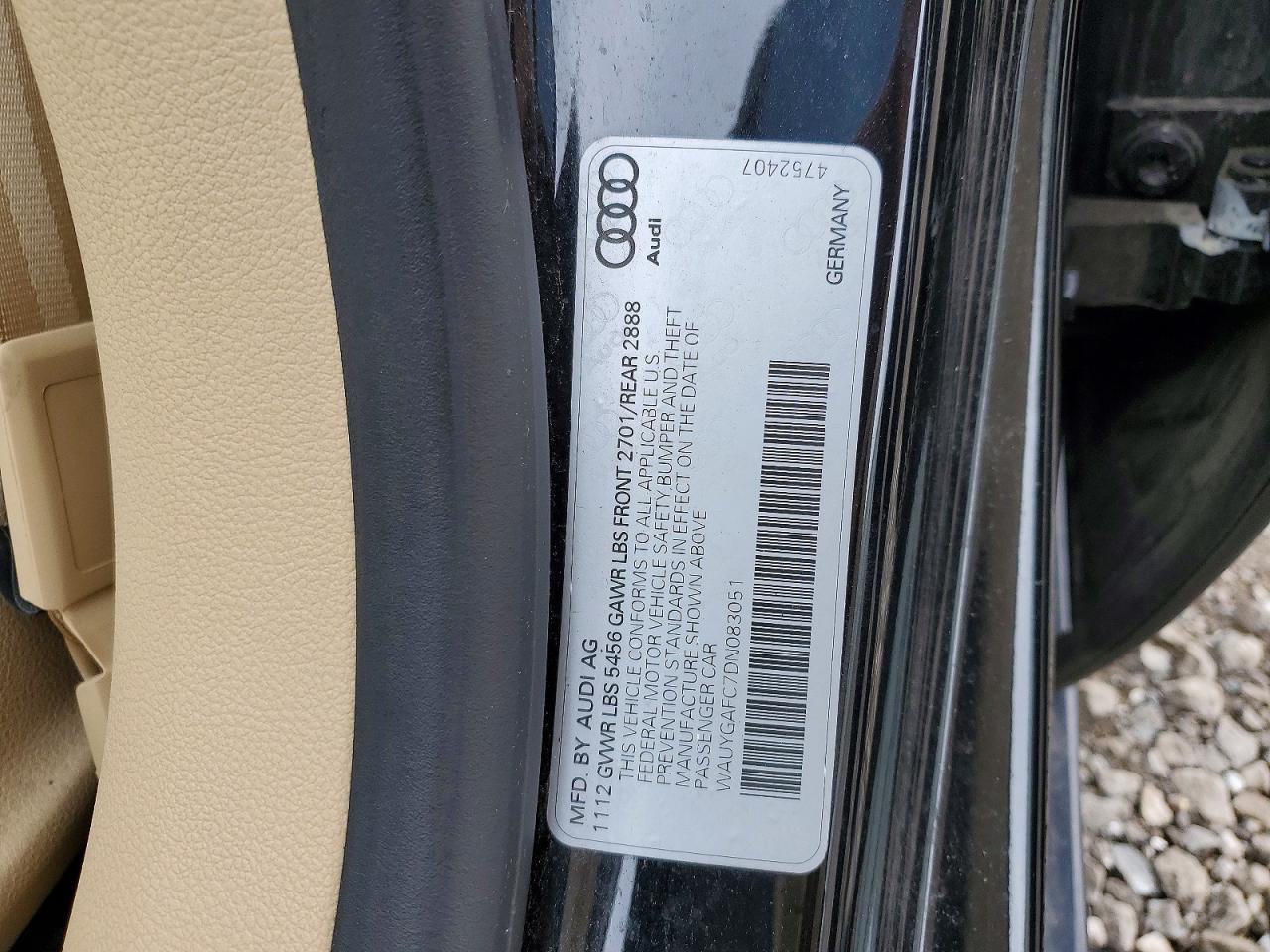 2013 Audi A7 Premium Black vin: WAUYGAFC7DN083051