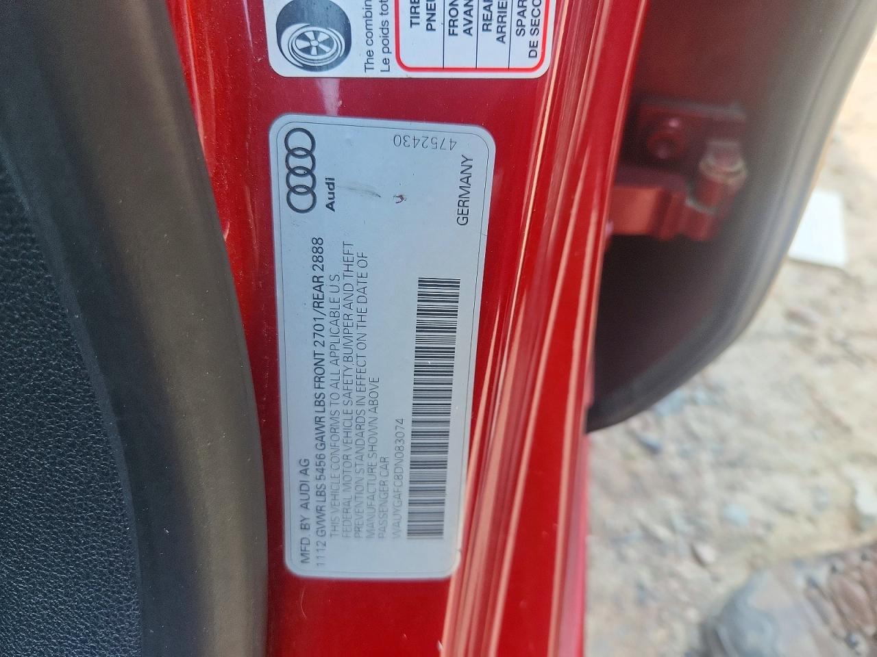 2013 Audi A7 Premium Plus Бордовый vin: WAUYGAFC8DN083074