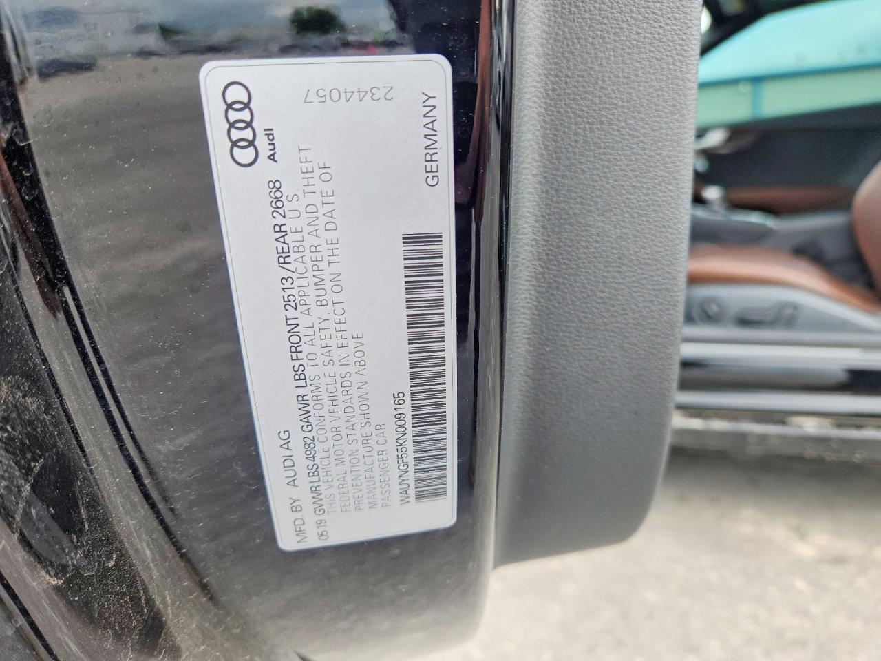 2019 Audi A5 Premium Plus Черный vin: WAUYNGF55KN009165