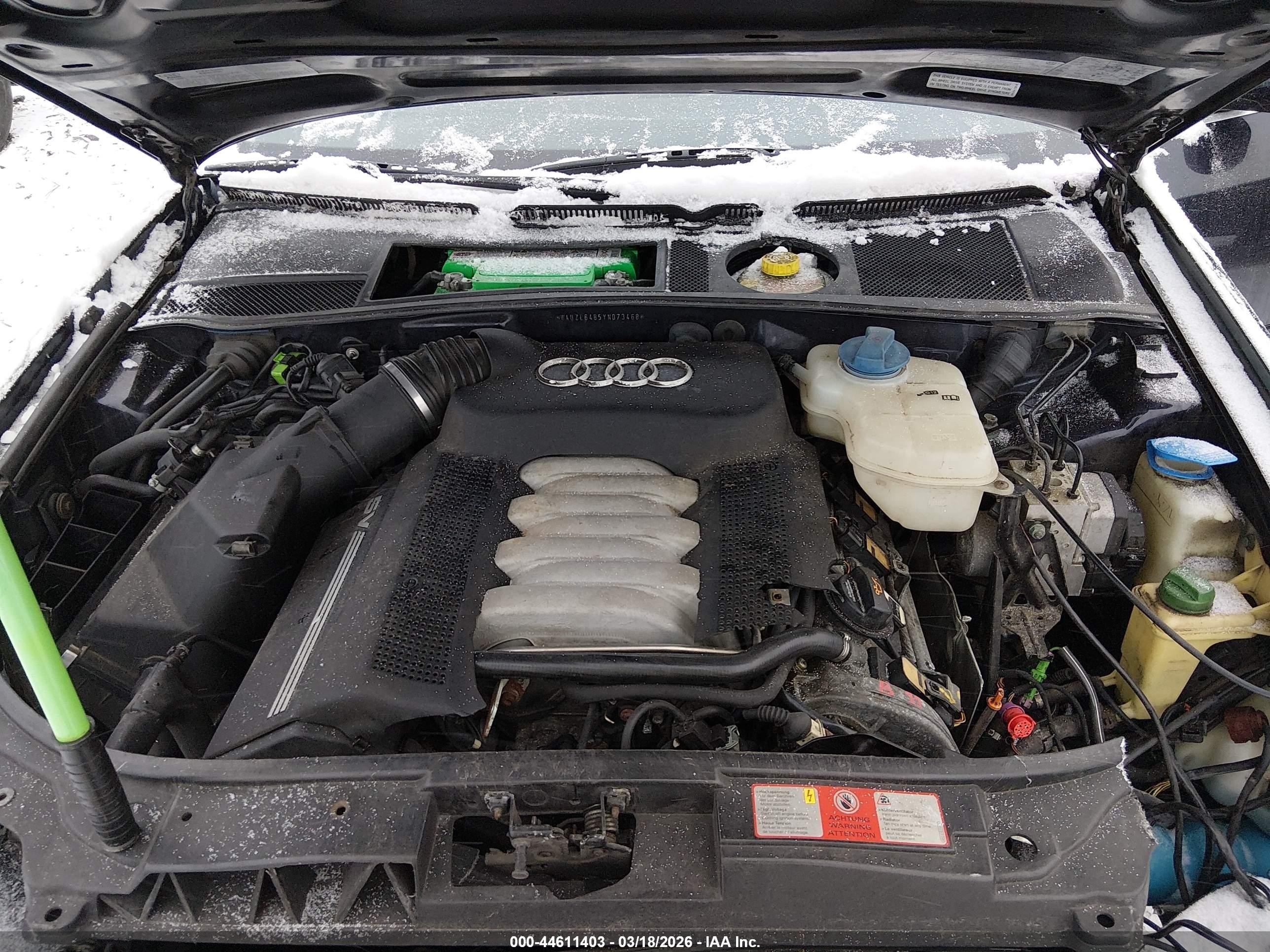 2000 Audi A6 4.2 Black vin: WAUZL64B5YN073468