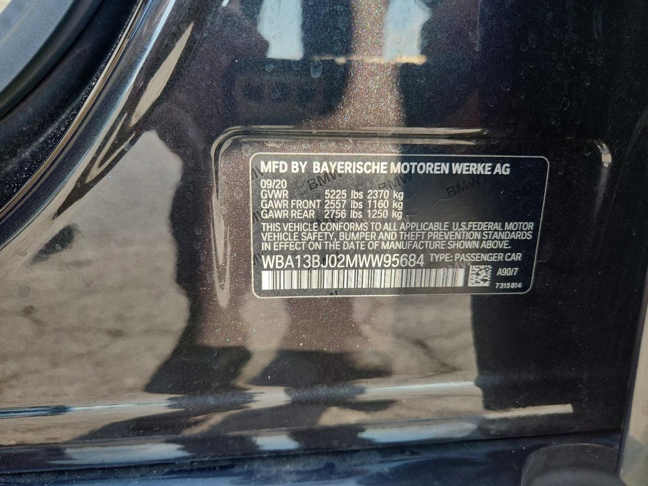 2021 Bmw 530 Xi Charcoal vin: WBA13BJ02MWW95684