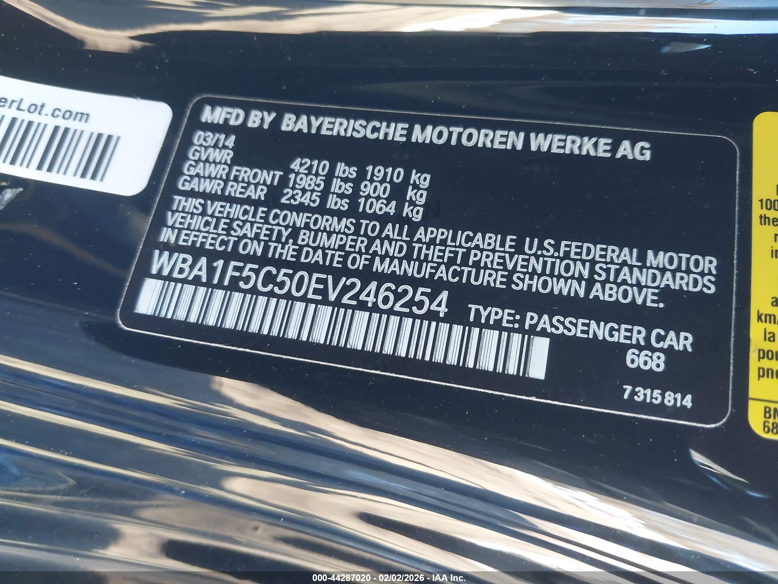 2014 Bmw 228i   Black vin: WBA1F5C50EV246254
