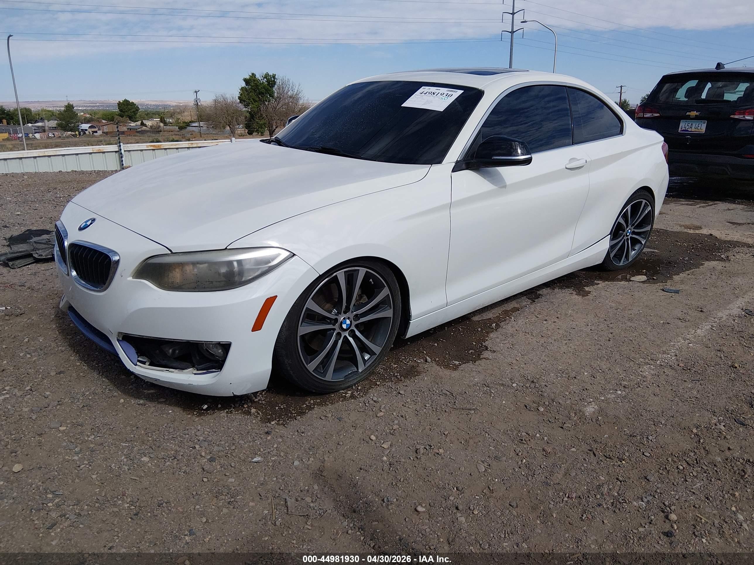 2014 Bmw 228i   White vin: WBA1F5C50EV255374