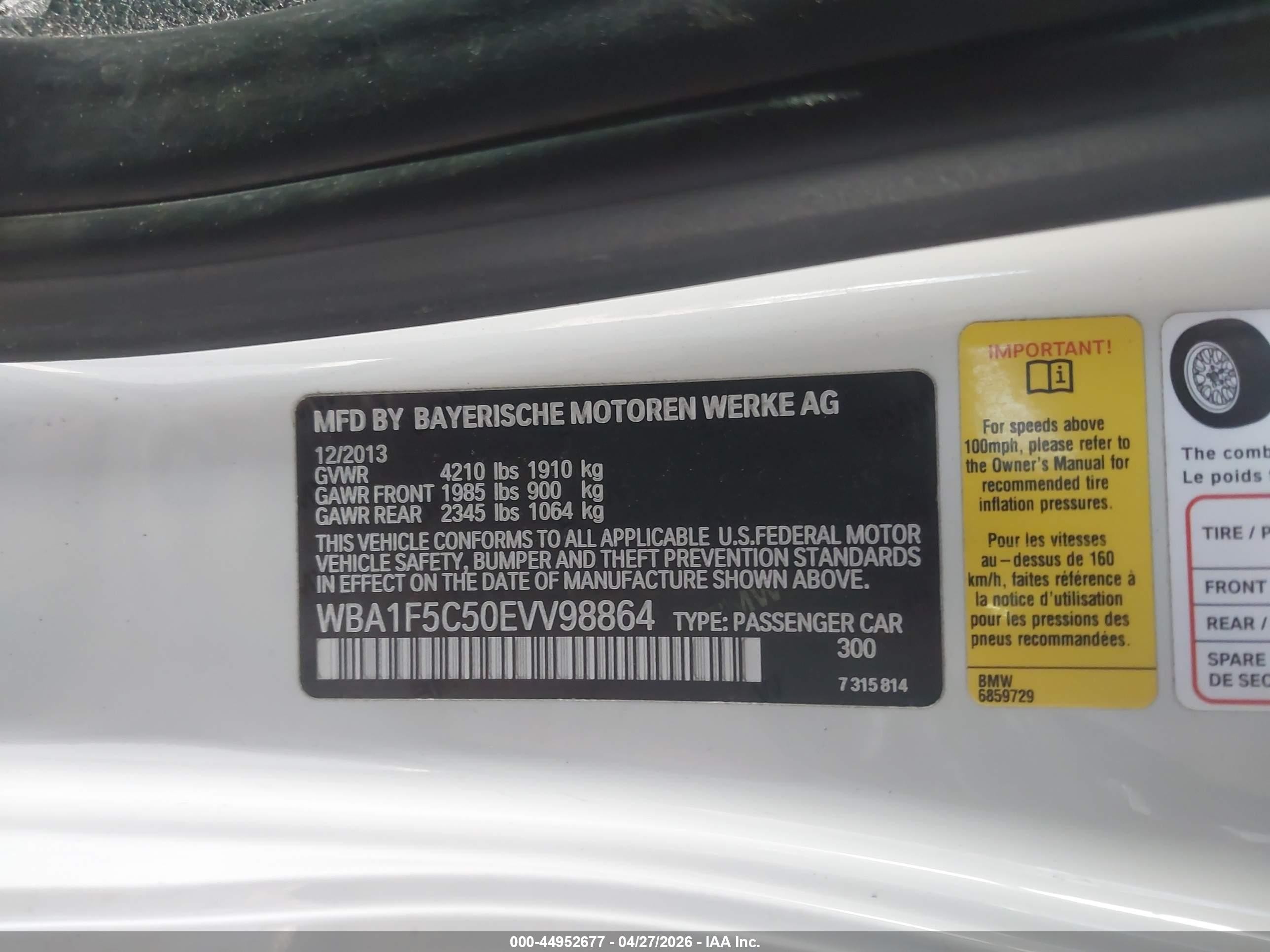 2014 Bmw 228i White vin: WBA1F5C50EVV98864