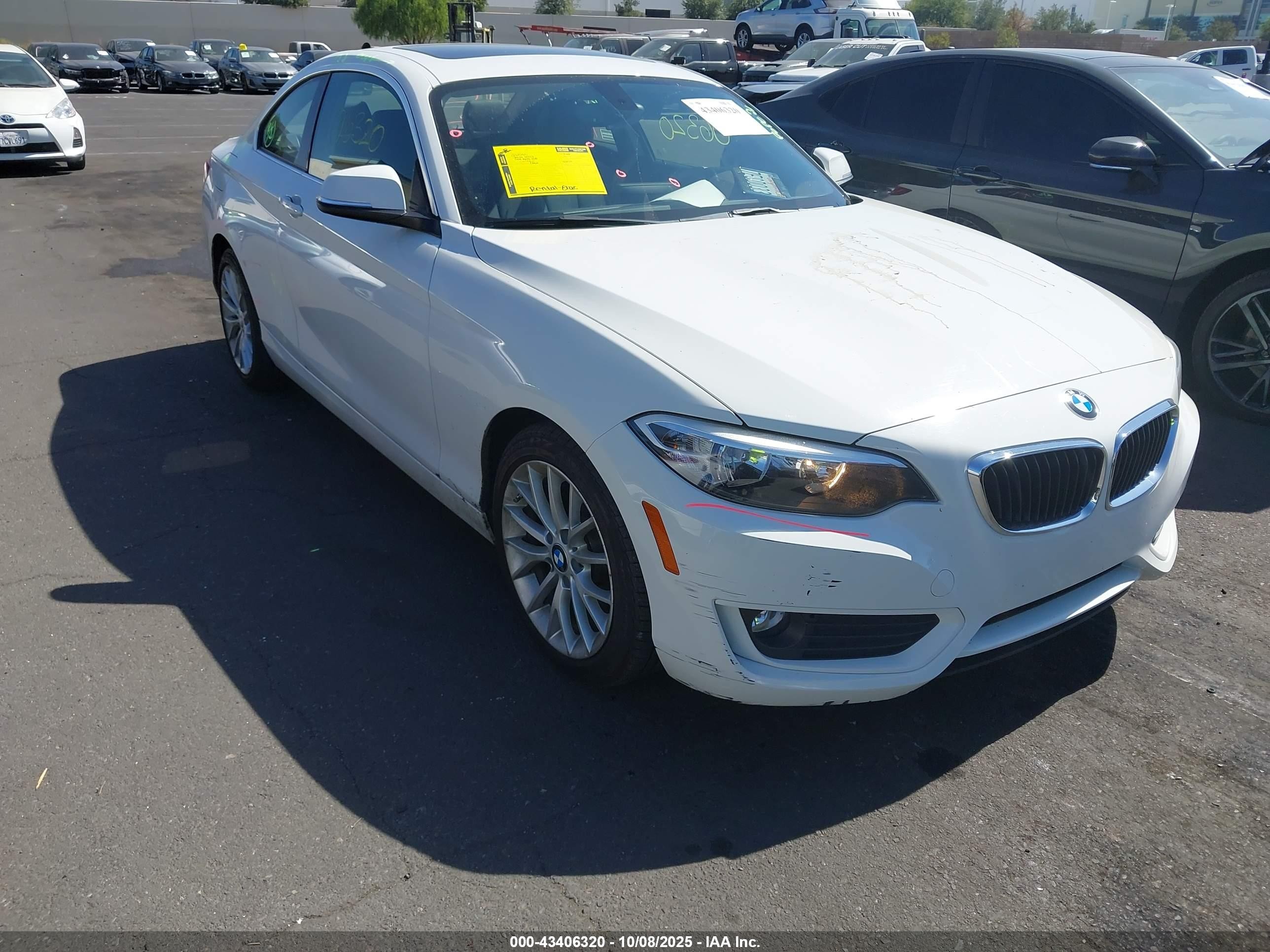 2014 Bmw 228i   White vin: WBA1F5C50EVV98928
