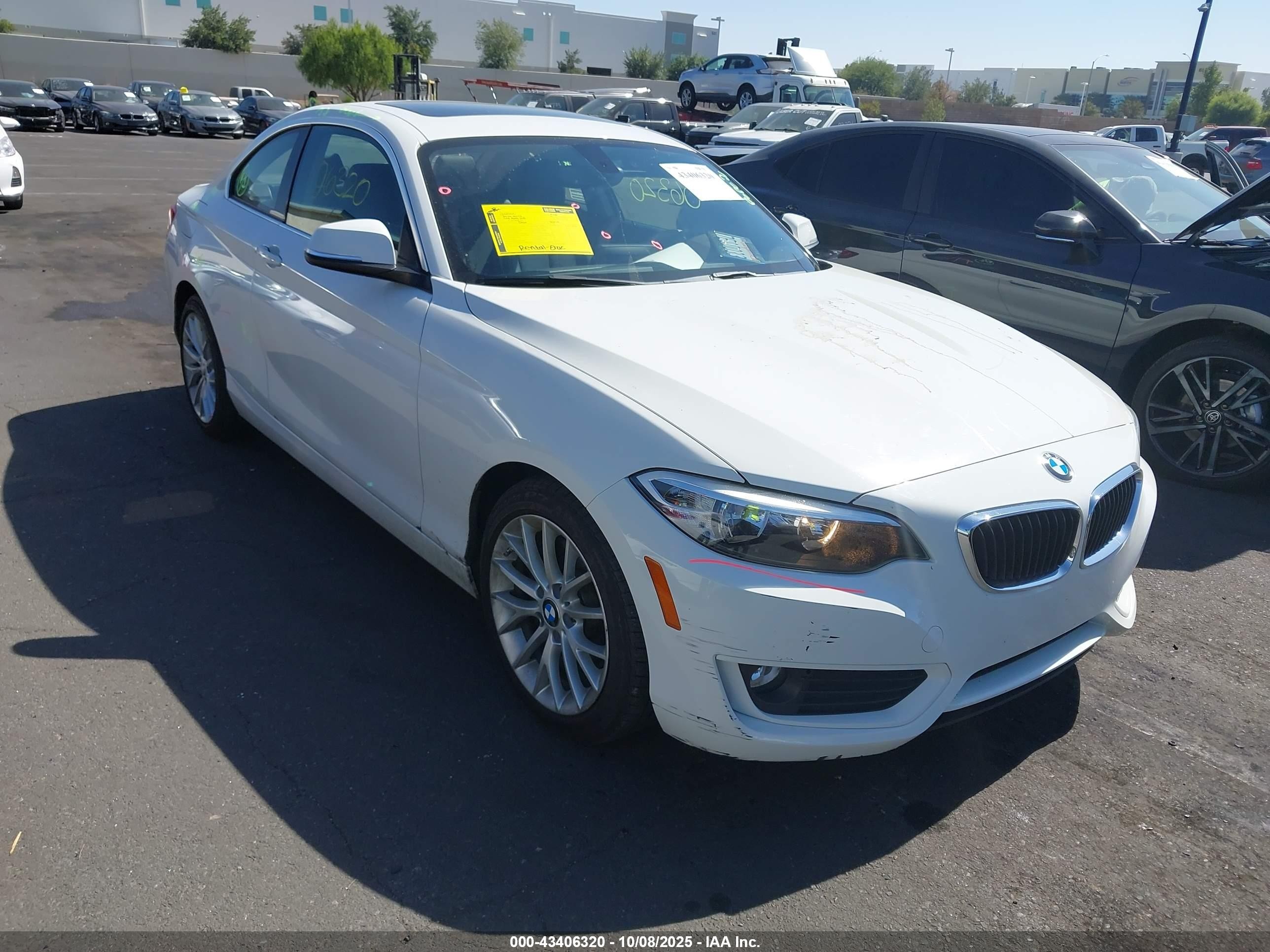 2014 Bmw 228i   White vin: WBA1F5C50EVV98928