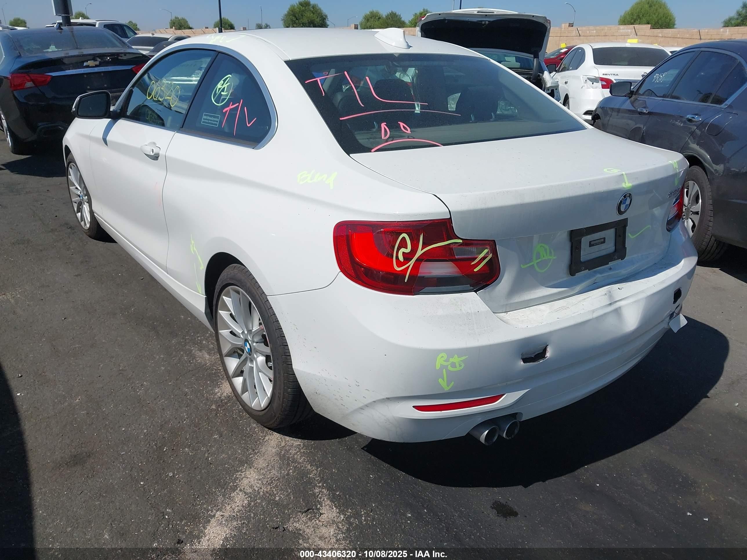 2014 Bmw 228i   White vin: WBA1F5C50EVV98928