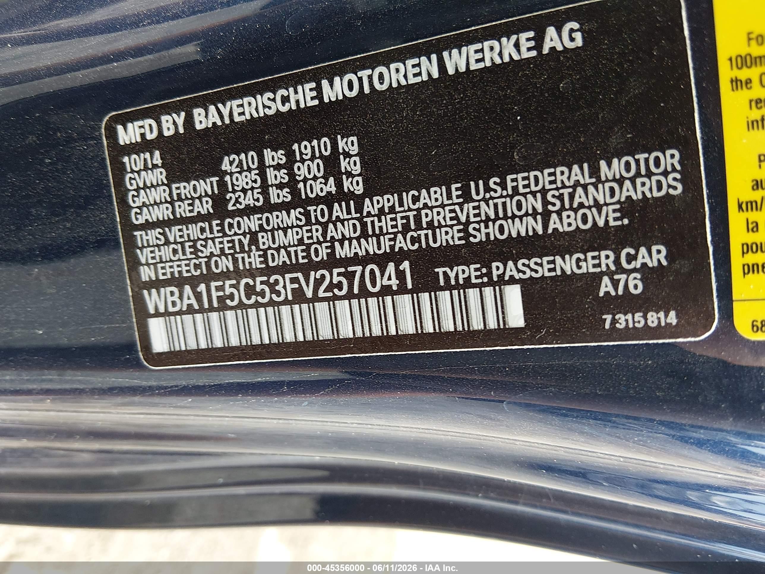 2015 Bmw 228i Blue vin: WBA1F5C53FV257041