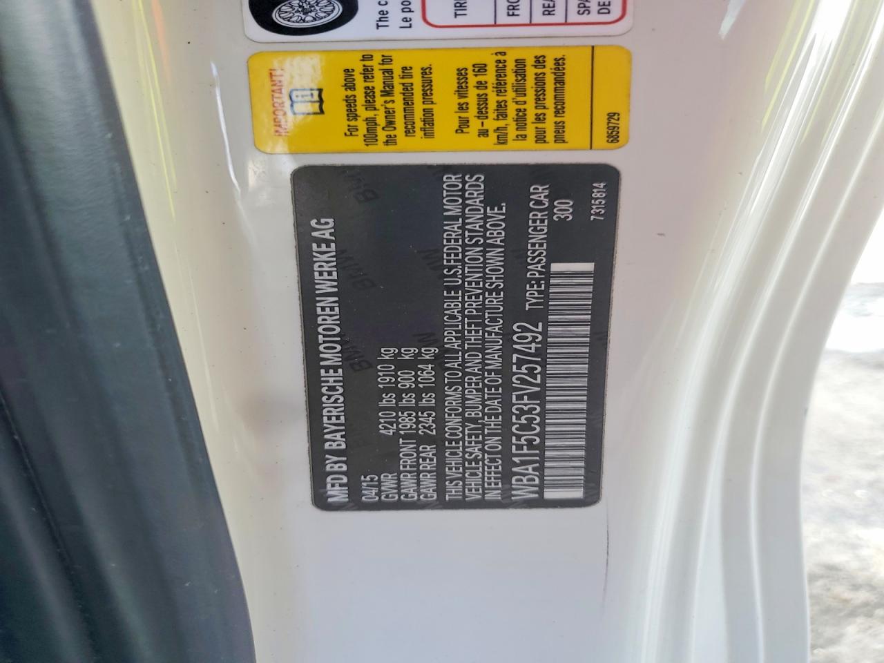 2015 Bmw 228 I White vin: WBA1F5C53FV257492