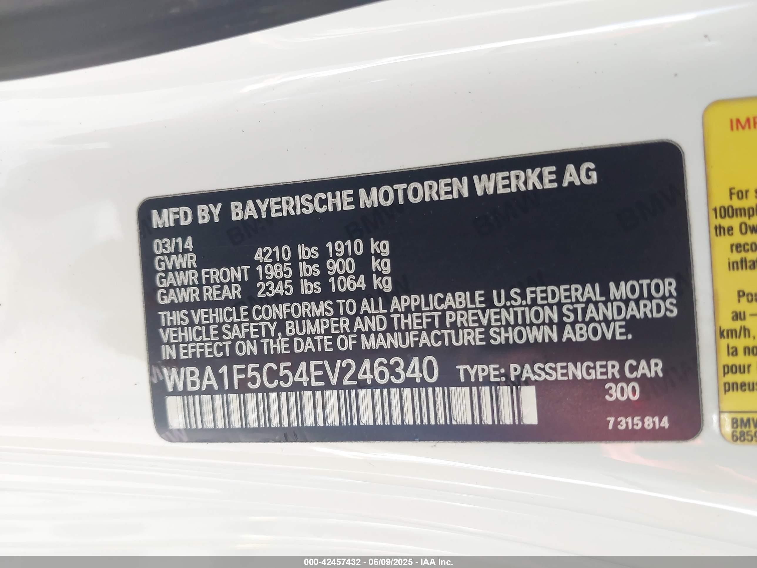 2014 Bmw 228i   White vin: WBA1F5C54EV246340