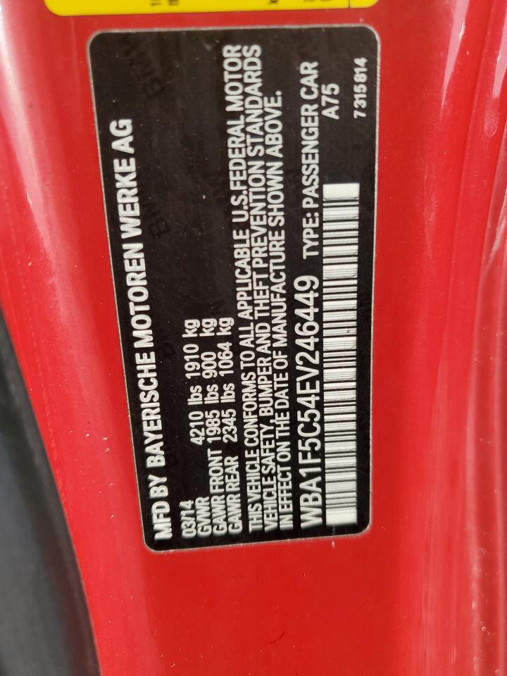 2014 Bmw 228 I Red vin: WBA1F5C54EV246449