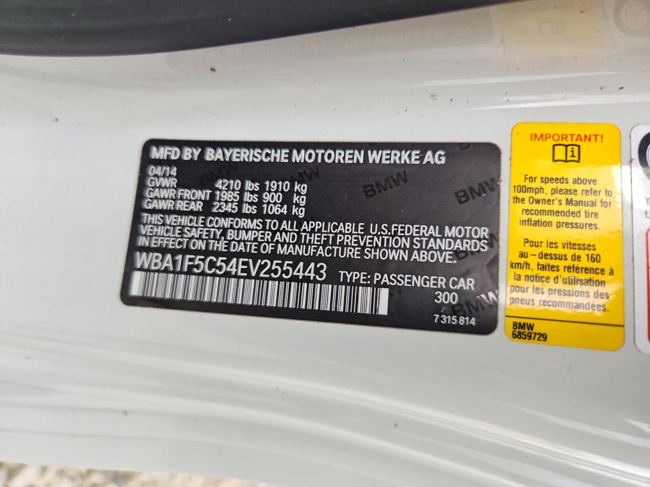 2014 Bmw 228 I White vin: WBA1F5C54EV255443