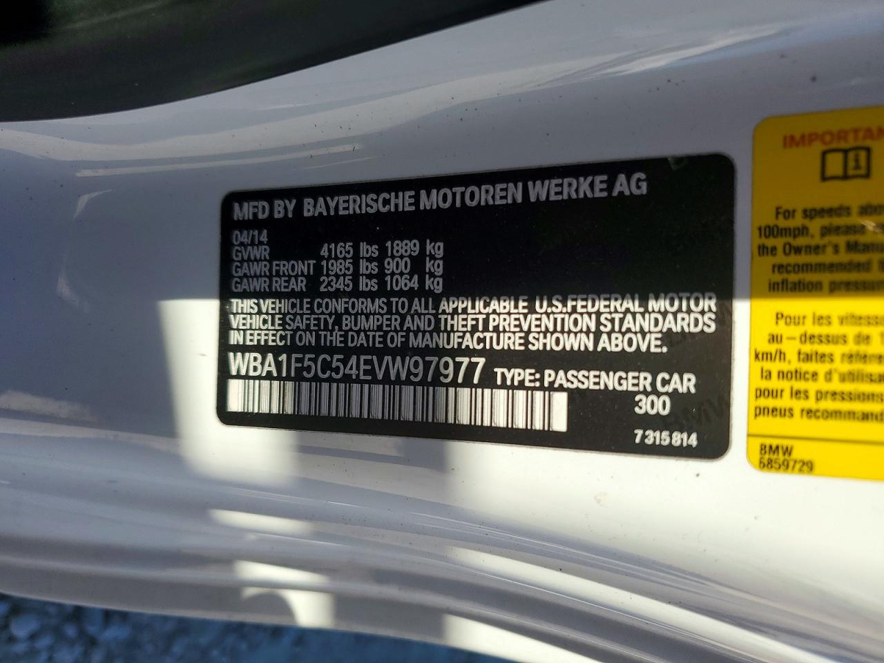 2014 Bmw 228 I White vin: WBA1F5C54EVW97977