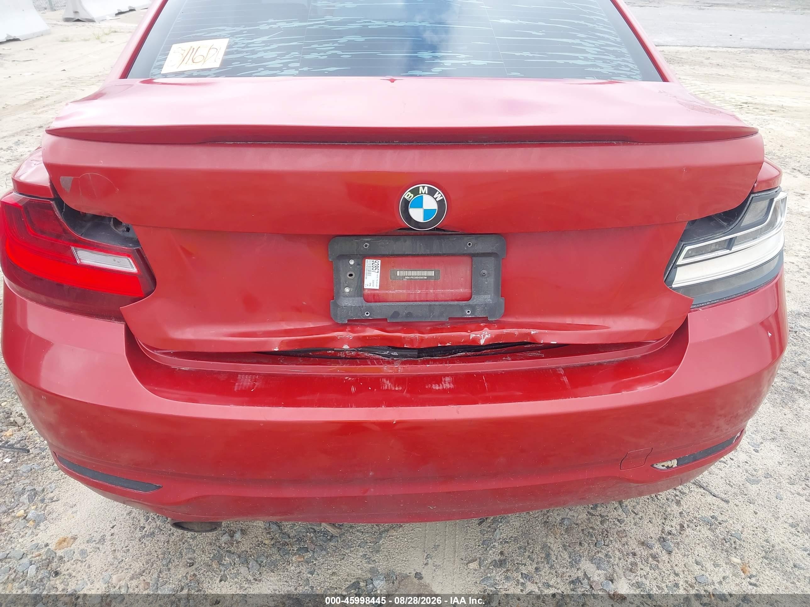 2014 Bmw 228i Red vin: WBA1F5C55EV255788