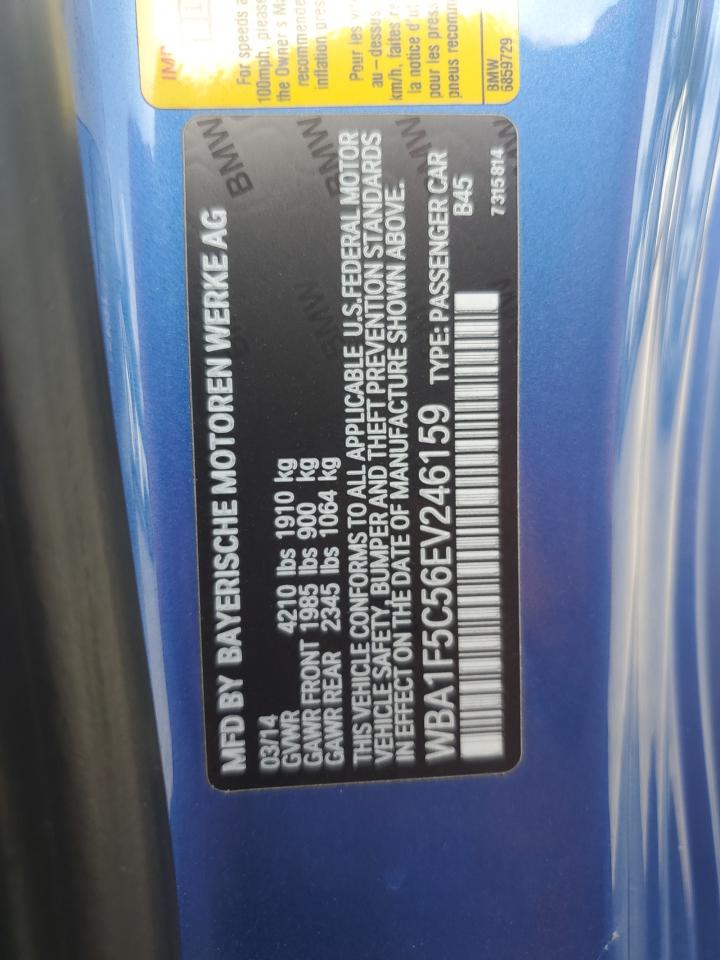 2014 Bmw 228 I Blue vin: WBA1F5C56EV246159