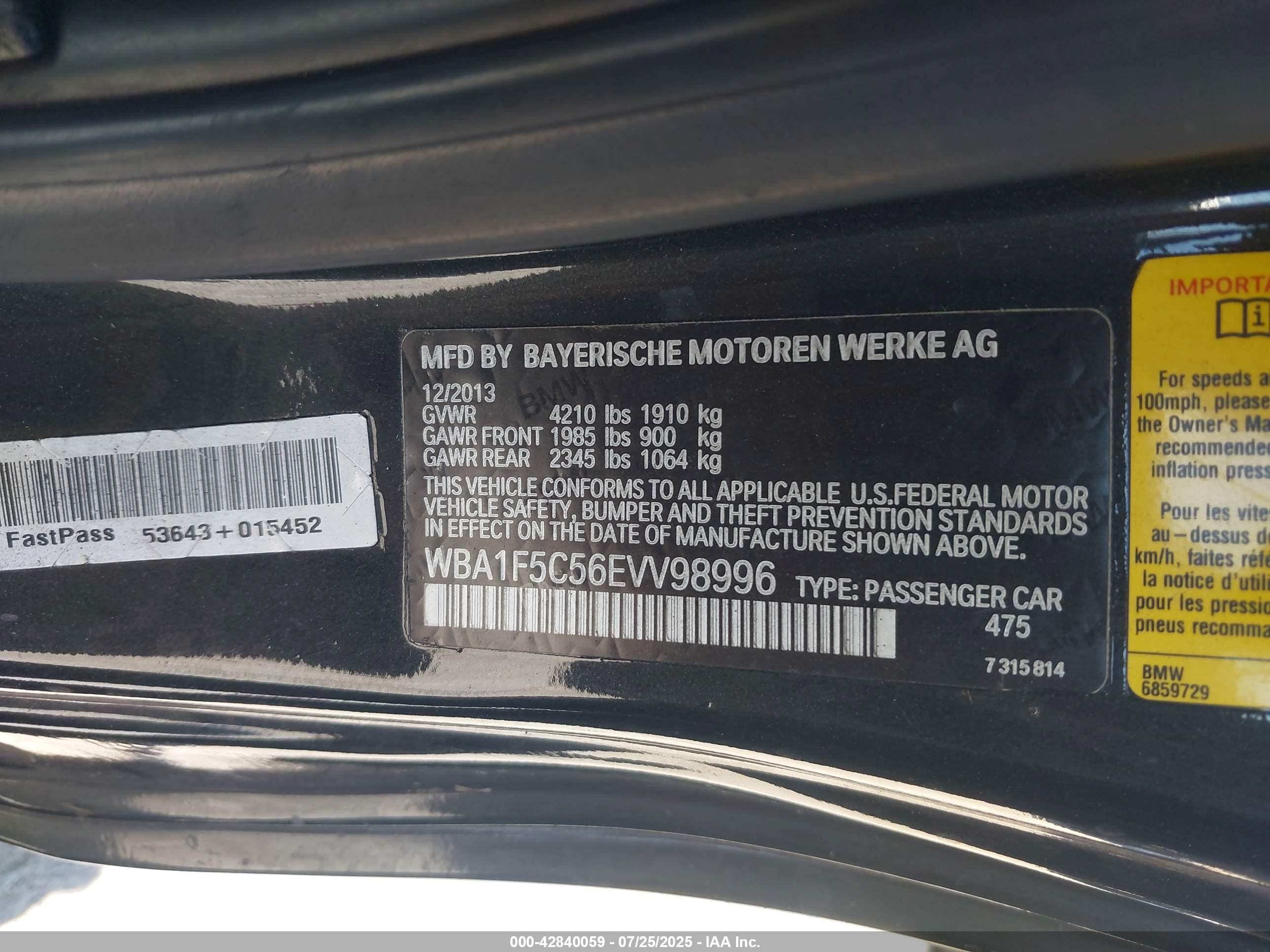 2014 Bmw 228i   Black vin: WBA1F5C56EVV98996