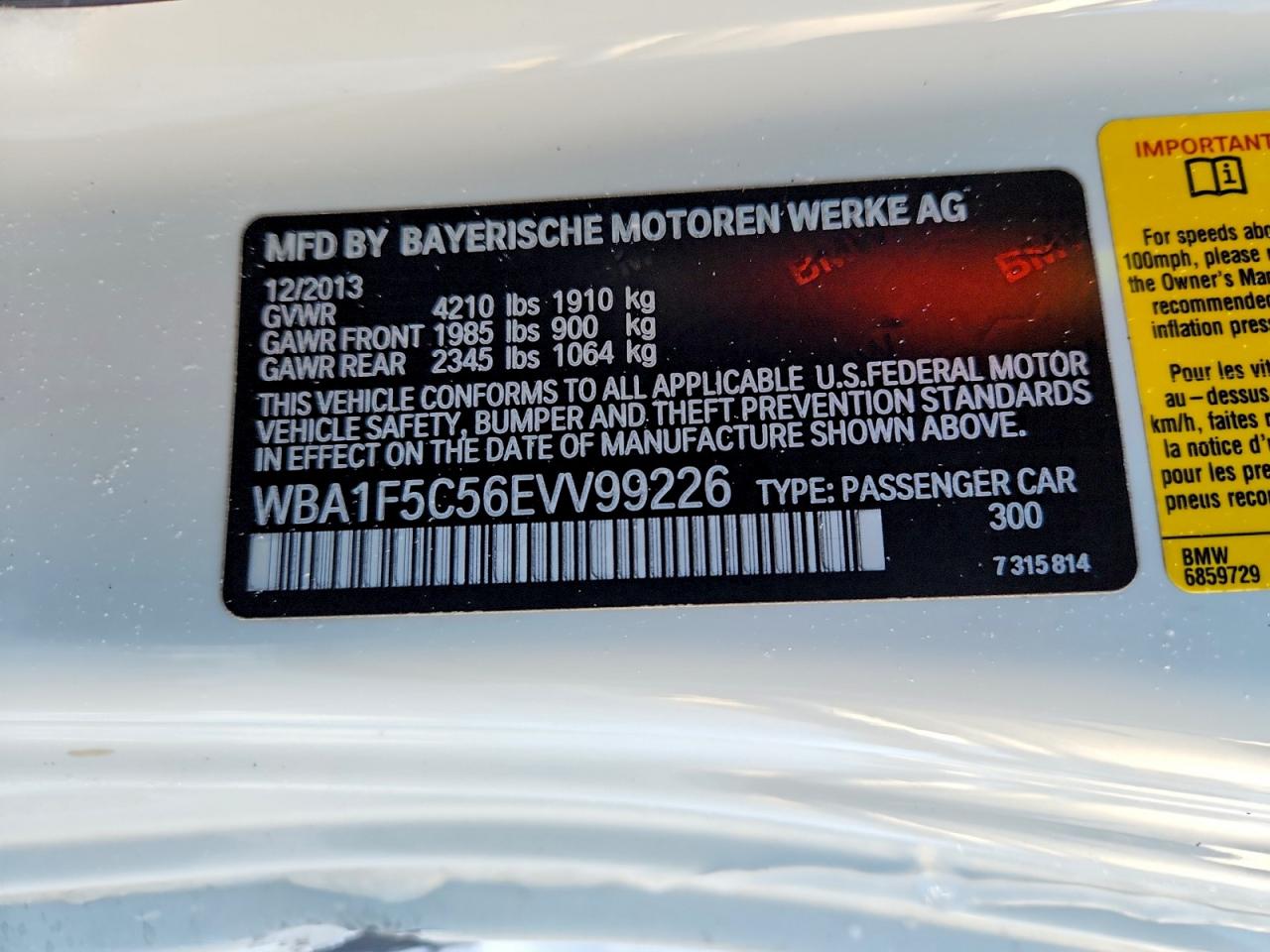 2014 Bmw 228 I White vin: WBA1F5C56EVV99226