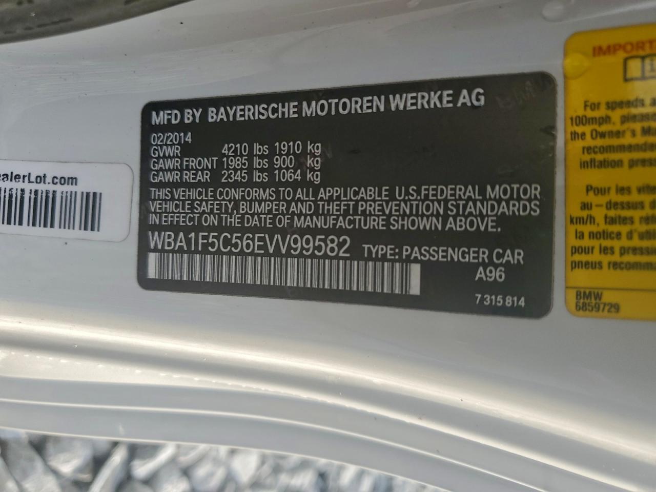 2014 Bmw 228 I White vin: WBA1F5C56EVV99582