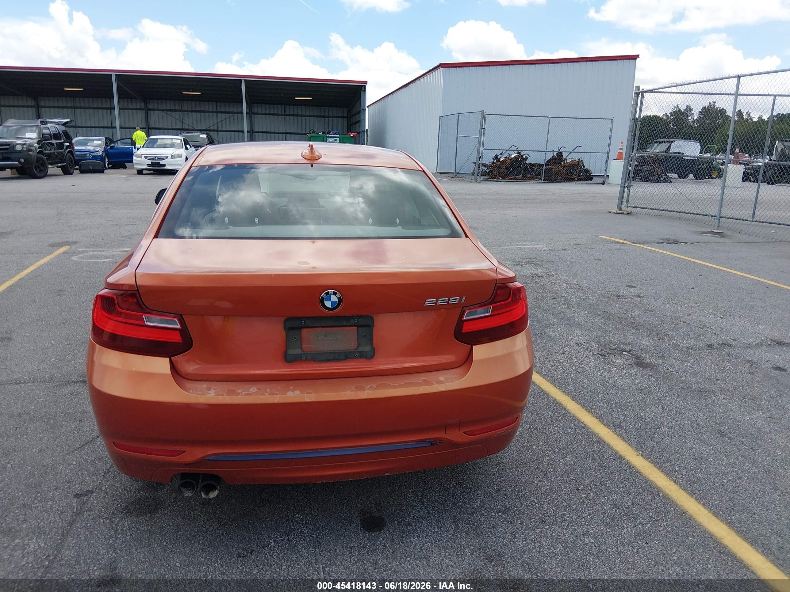 2014 Bmw 228i   Orange vin: WBA1F5C57EV255257
