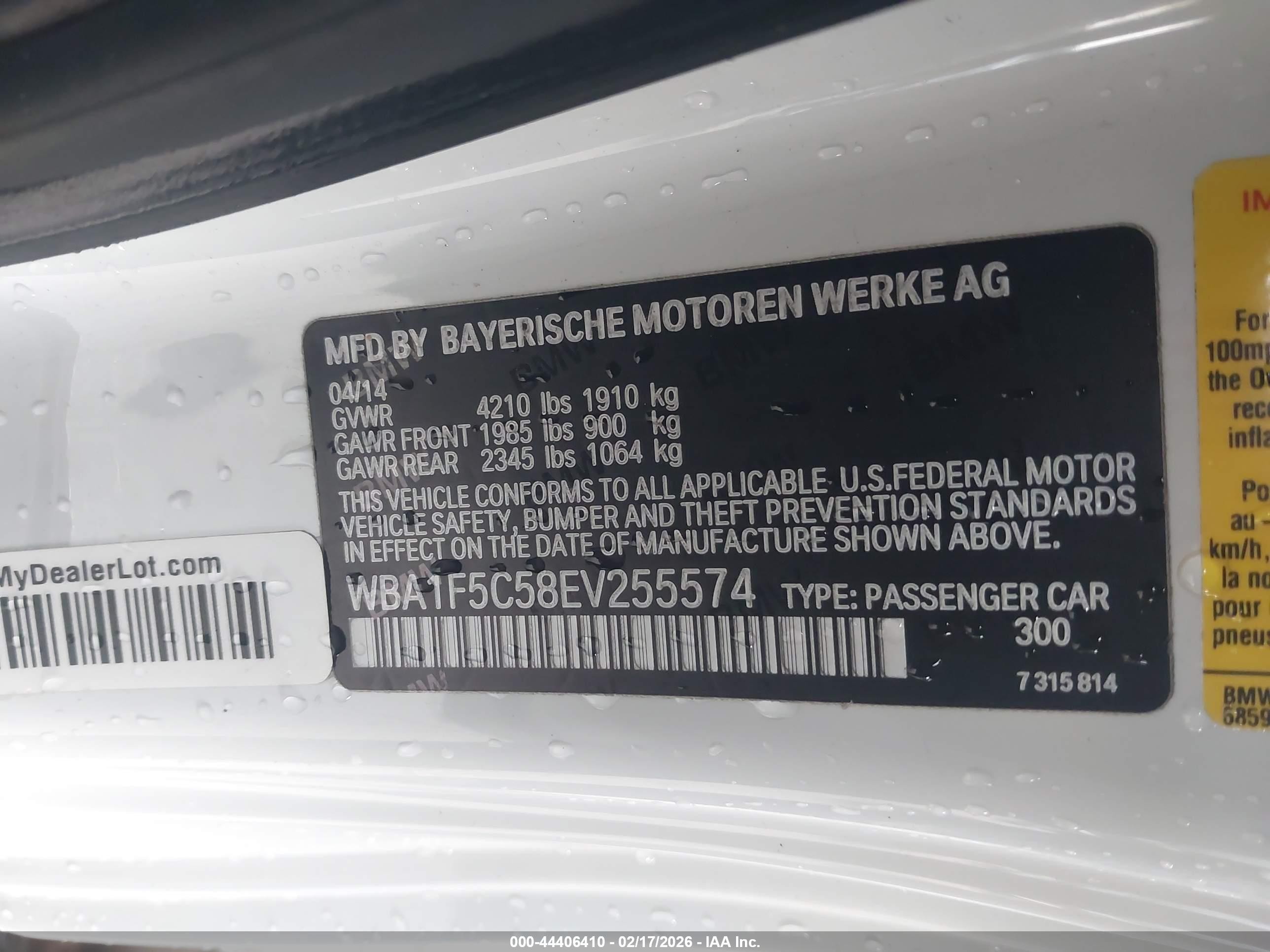 2014 Bmw 228i   White vin: WBA1F5C58EV255574