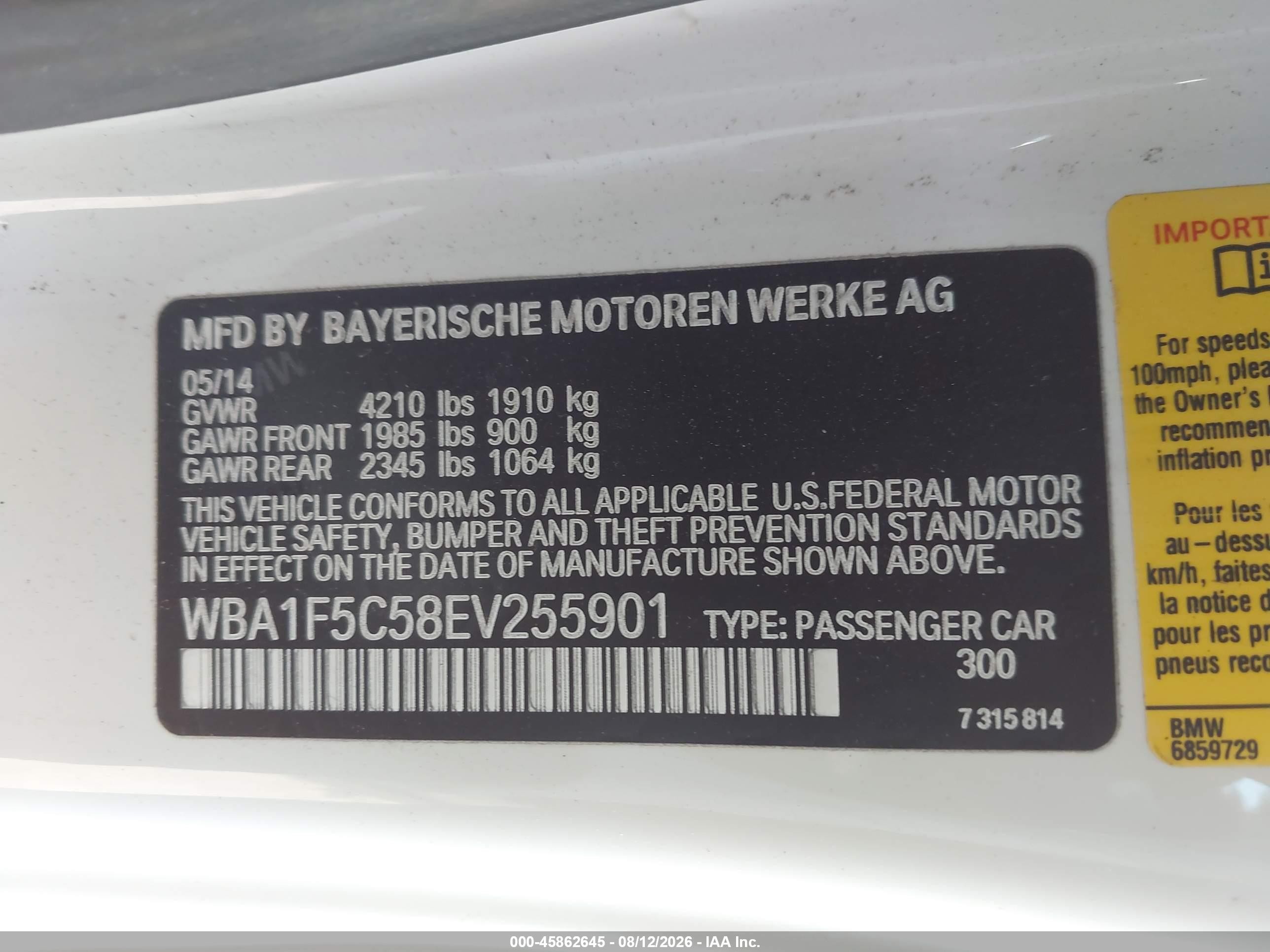 2014 Bmw 228i   White vin: WBA1F5C58EV255901
