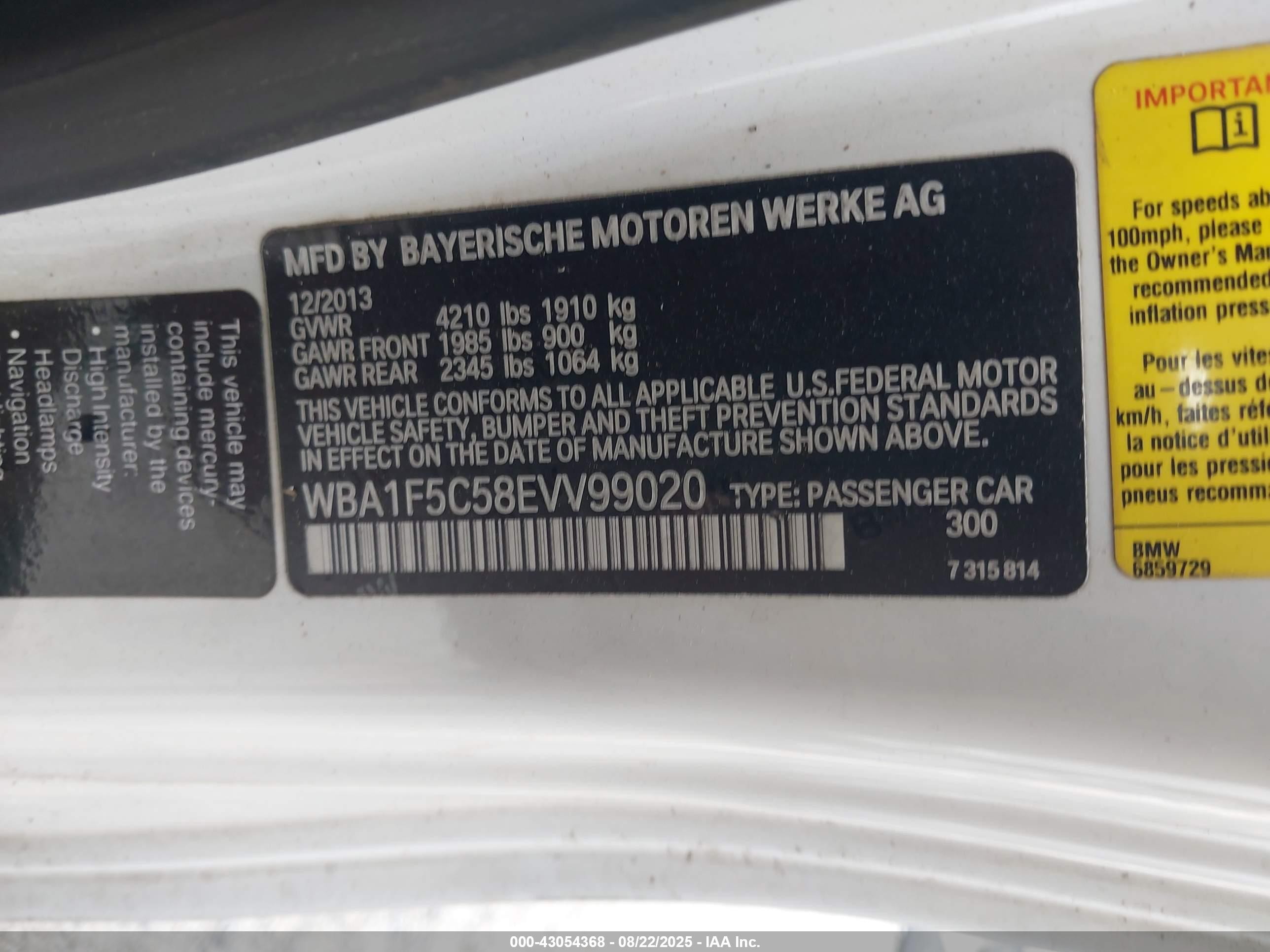 2014 Bmw 228i   White vin: WBA1F5C58EVV99020