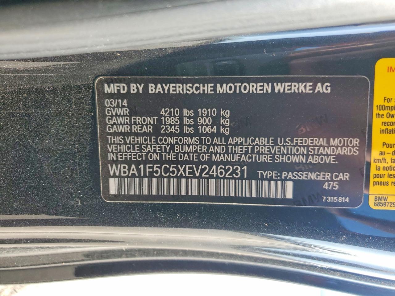 2014 Bmw 228 I Black vin: WBA1F5C5XEV246231