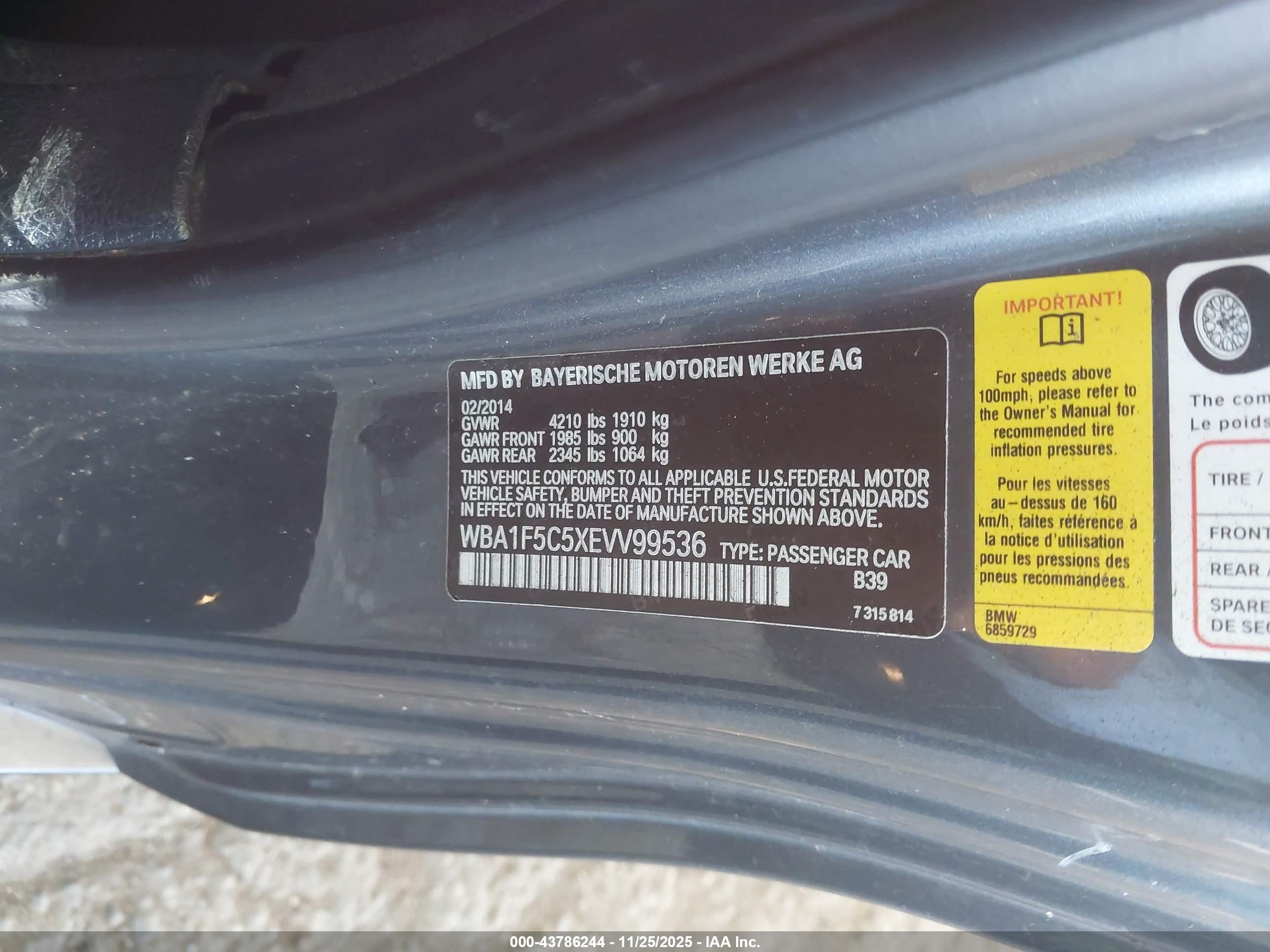 2014 Bmw 228i   Gray vin: WBA1F5C5XEVV99536