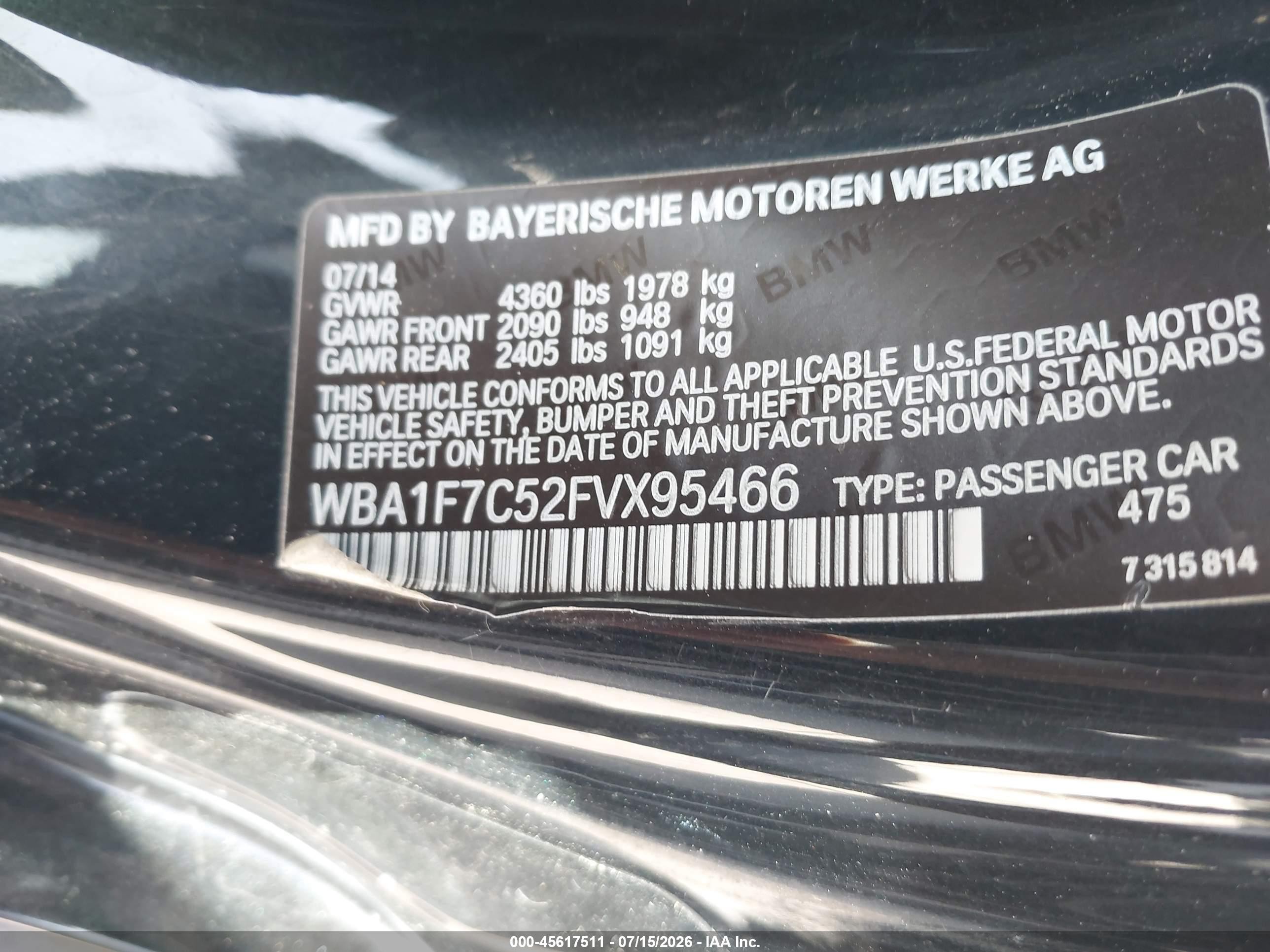 2015 Bmw 228i Xdrive Black vin: WBA1F7C52FVX95466