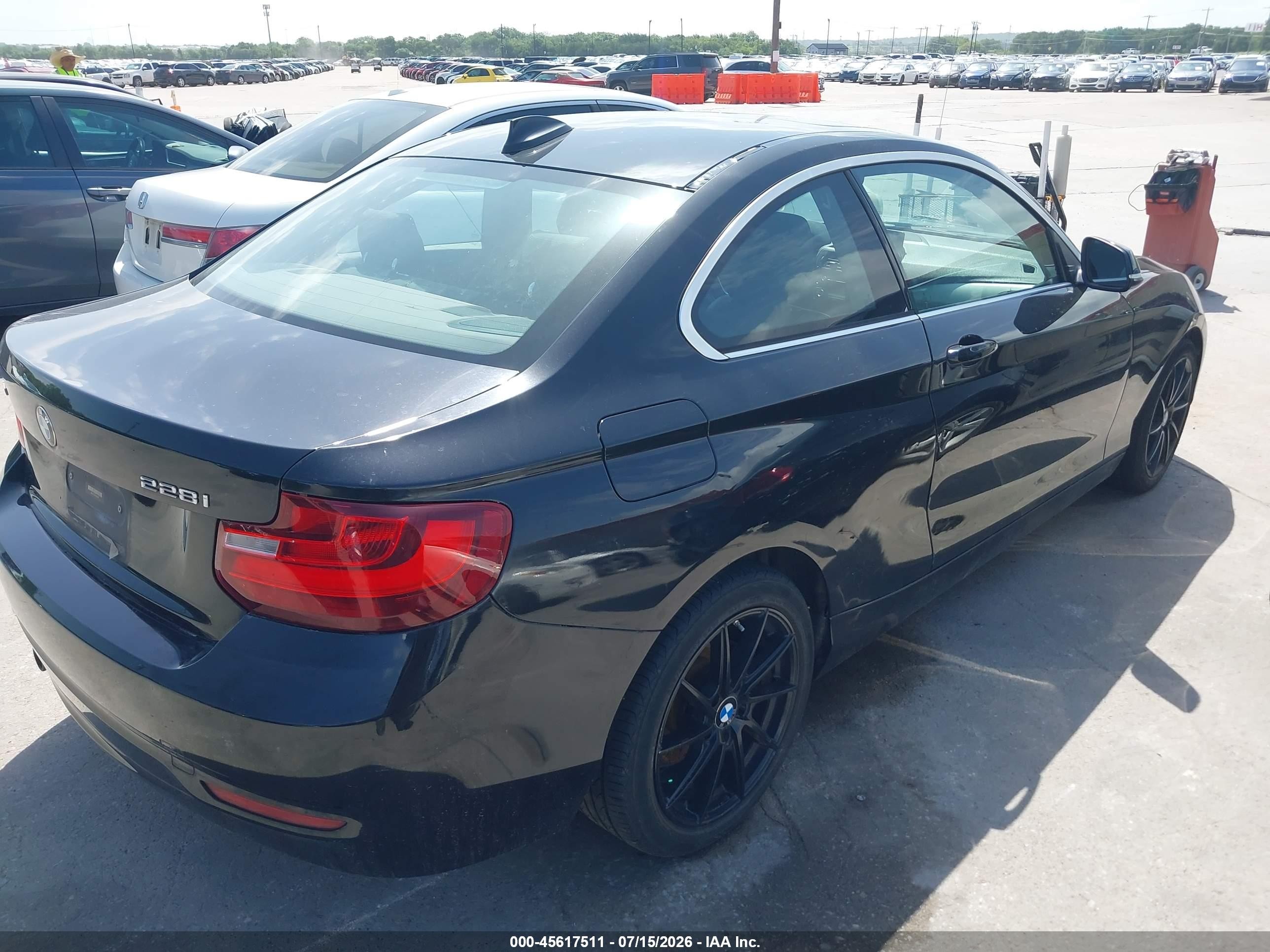 2015 Bmw 228i Xdrive Black vin: WBA1F7C52FVX95466